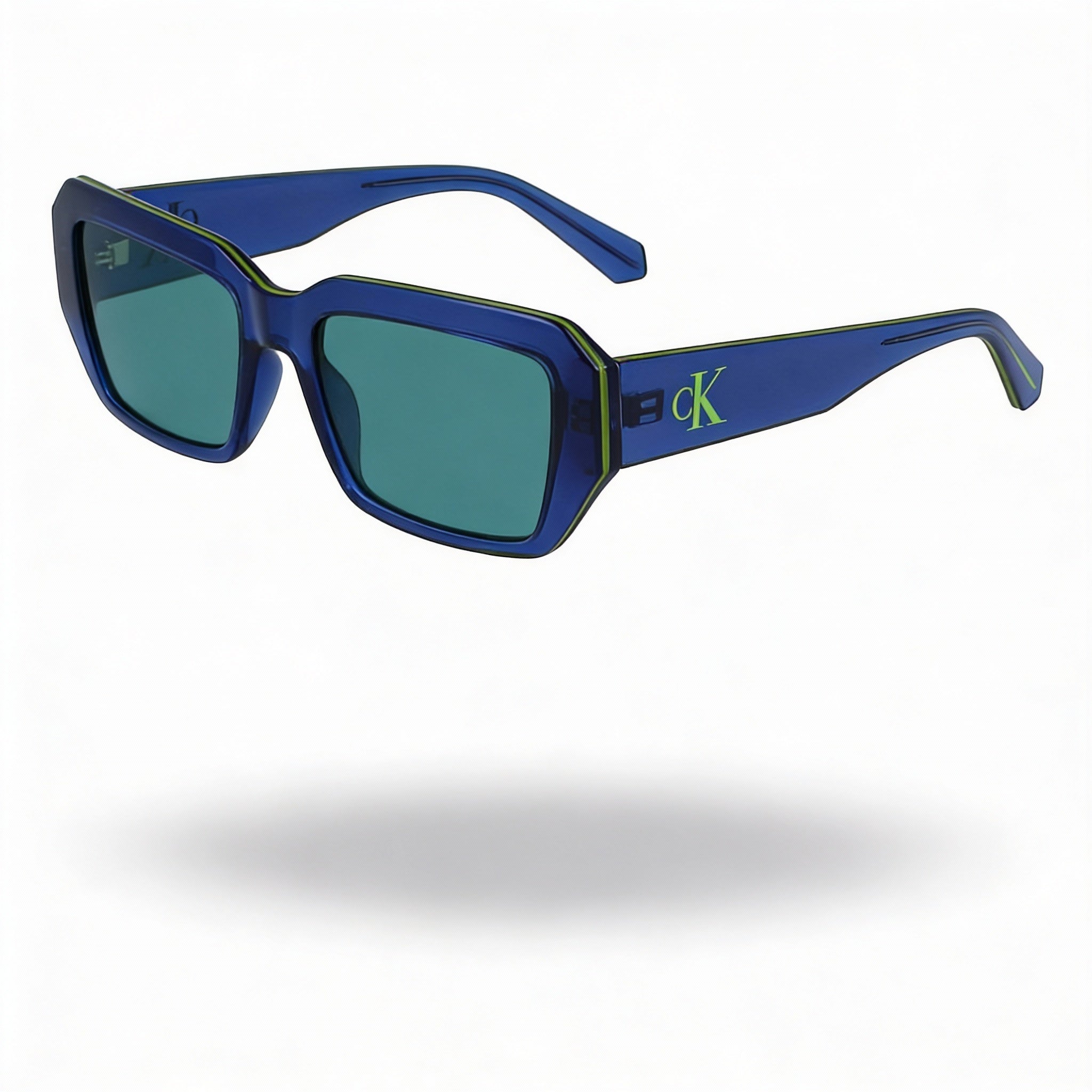 Gafas de sol Calvin Klein Modern para hombre, montura azul de beta-titanio, lentes verdes, protección UV, 53 mm, Photo 1