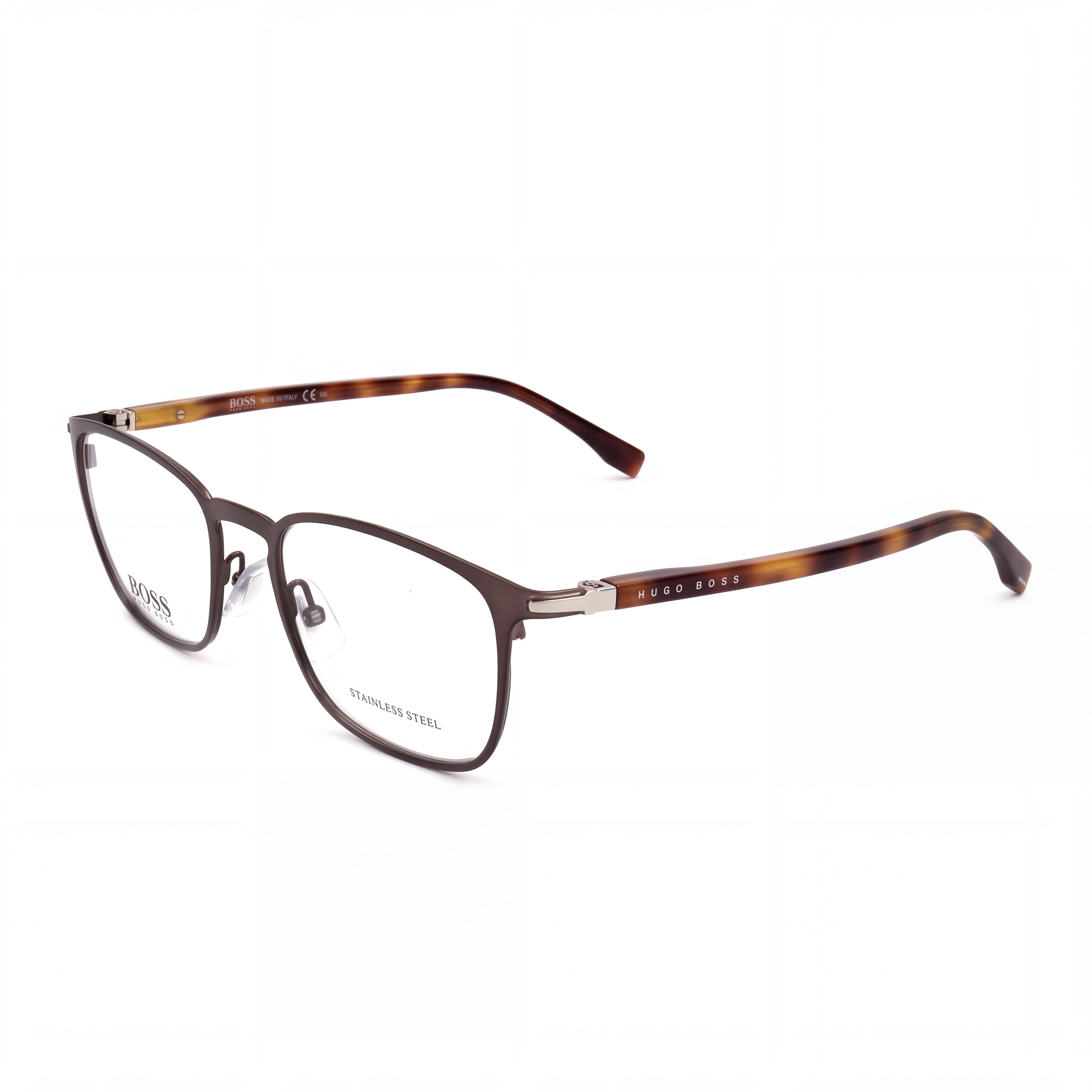 Hugo Boss BOSS 1043/IT Men's Stainless Steel Matte Brown Square Eyeglasses 52, Photo 1