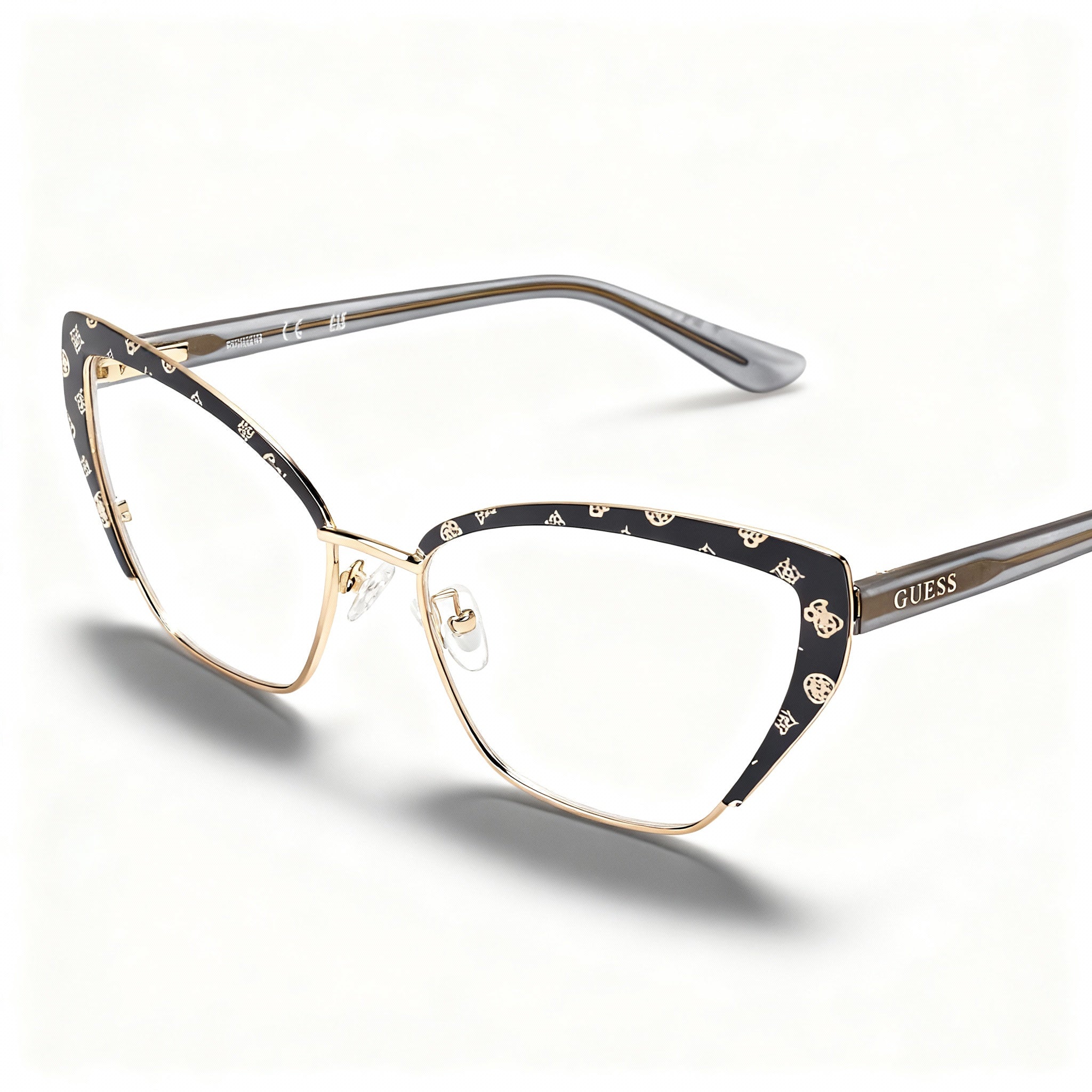 Women's GUESS GU50122 Metal Optical Frames, Matte Grey, 54mm Lens, 16mm Bridge, 145mm Temple