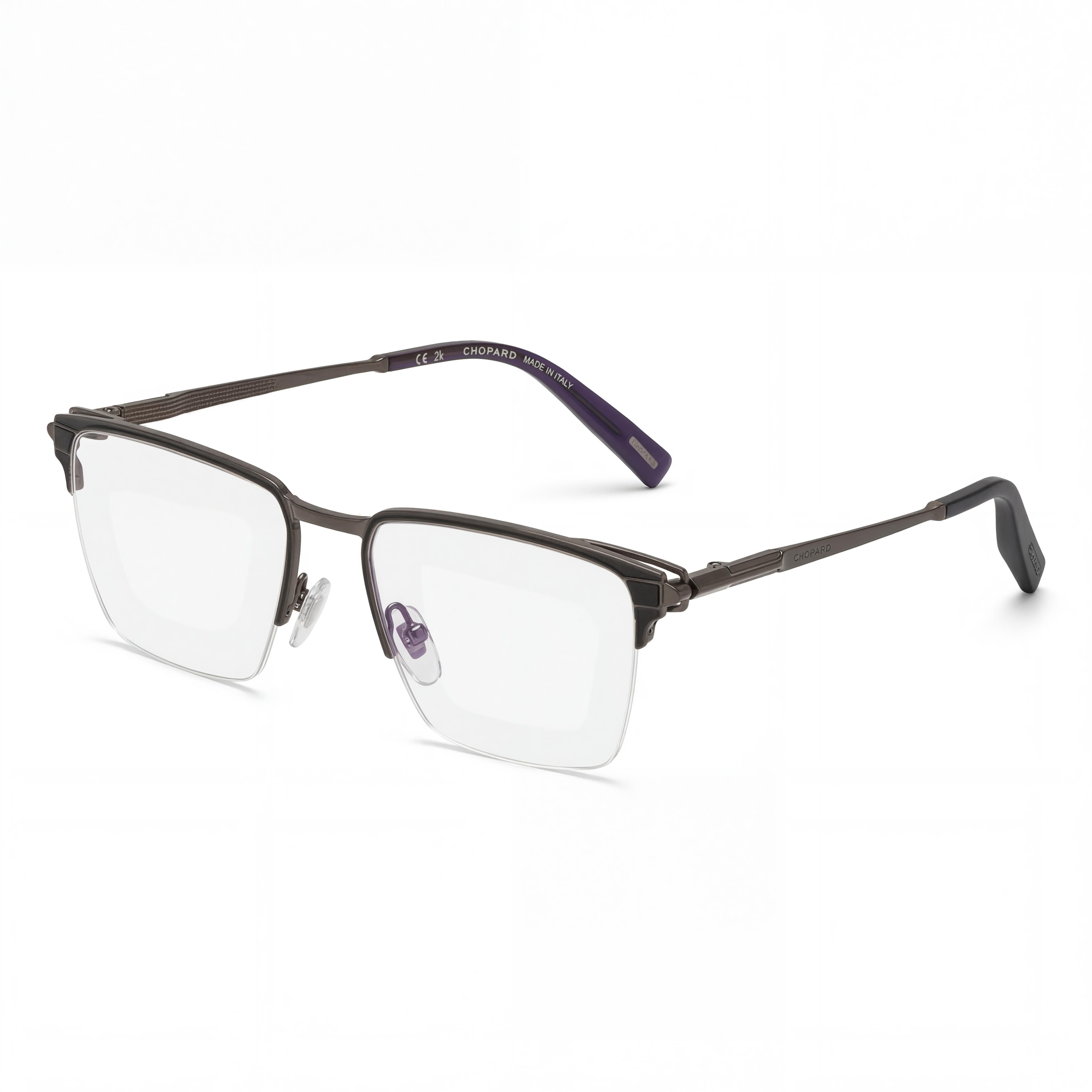 Chopard Vchl20v Unisex Metal Optical Frames in Yellow Gold with Black Parts, 54mm Lens, Clear Demo Lenses, Prescription Ready, Photo 1