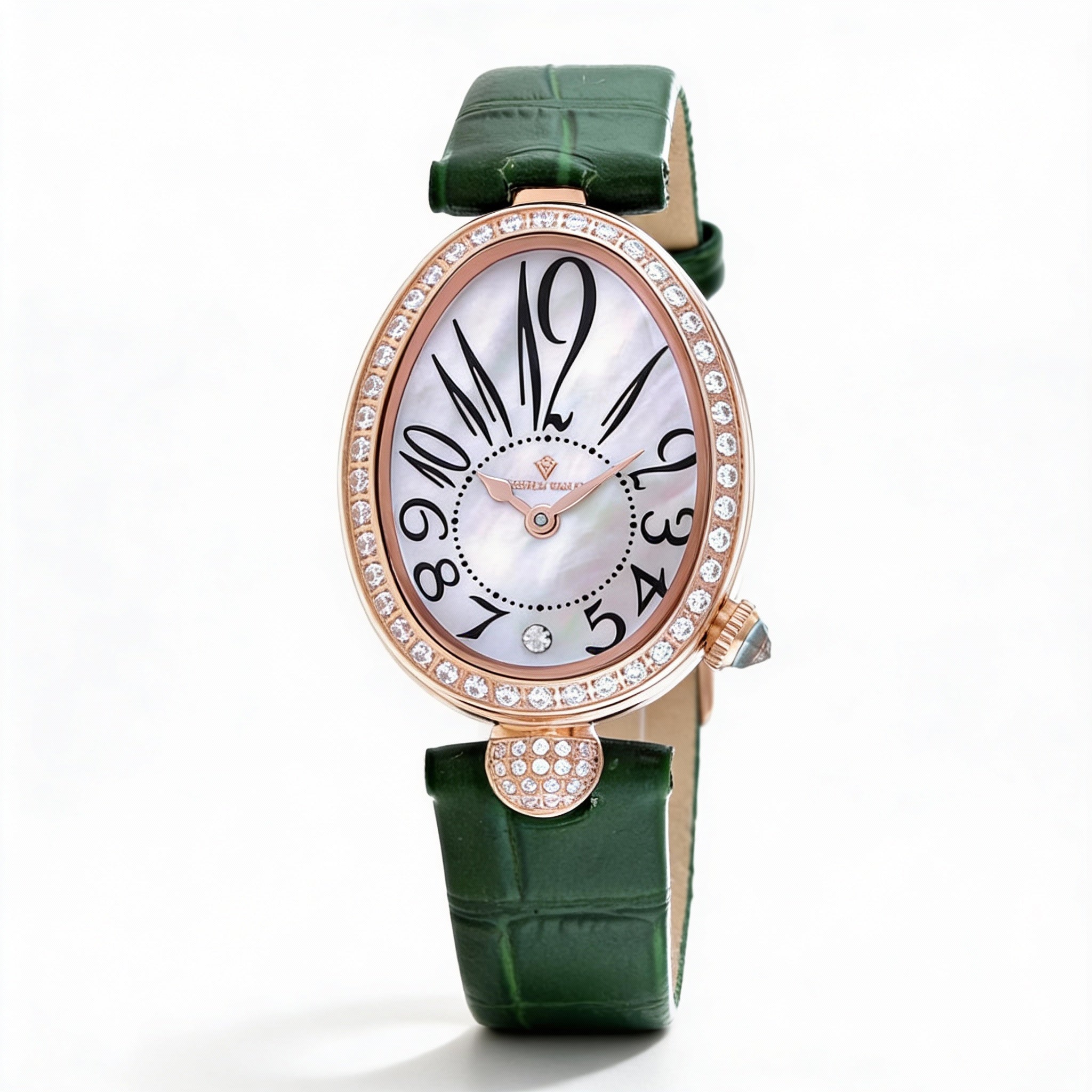 Christian Van Sant Women's Florentine CV4296 White Stainless Steel Case, Leather Strap, Mother of Pearl Dial Watch, Photo 1