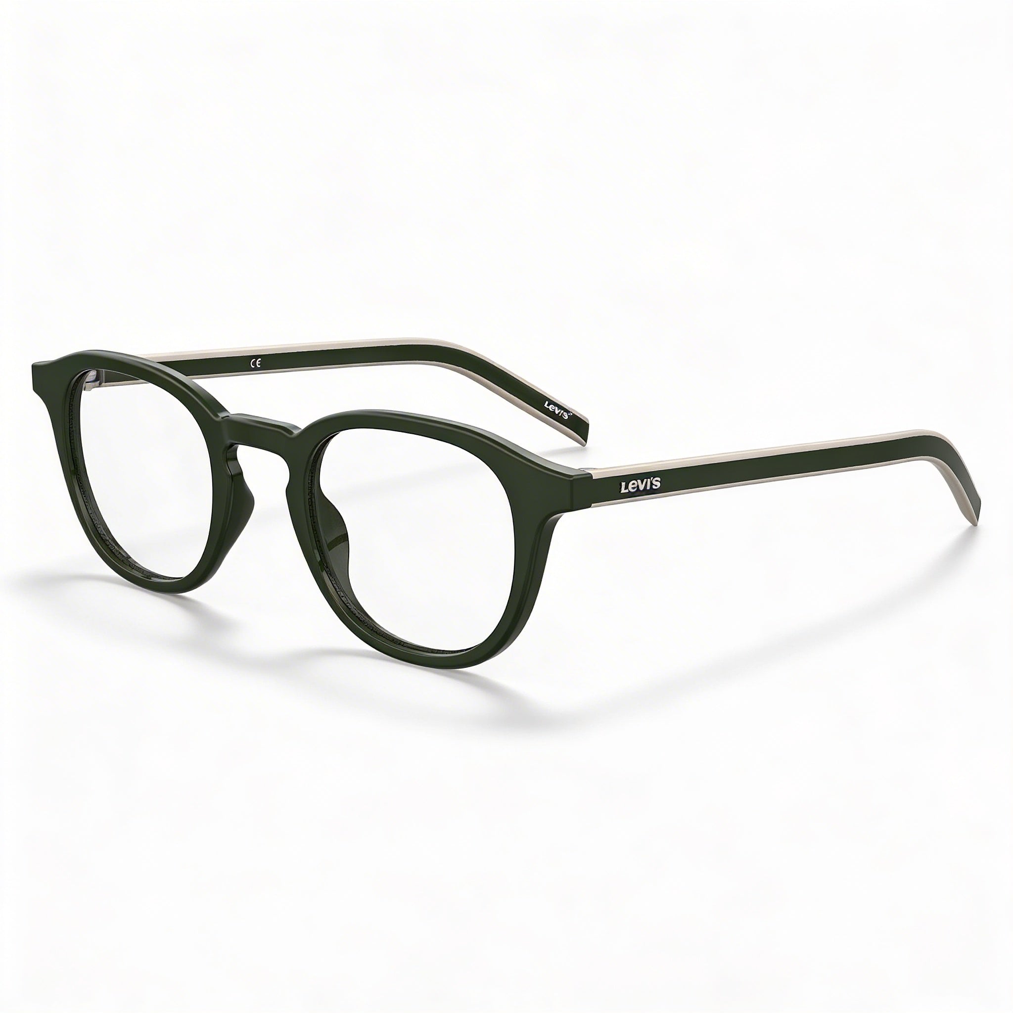 Levi's Lv 1029 Unisex Plastic Frame Optical Eyeglasses with Polycarbonate Lenses, Prescription Ready, Green, Size 48mm, Photo 1
