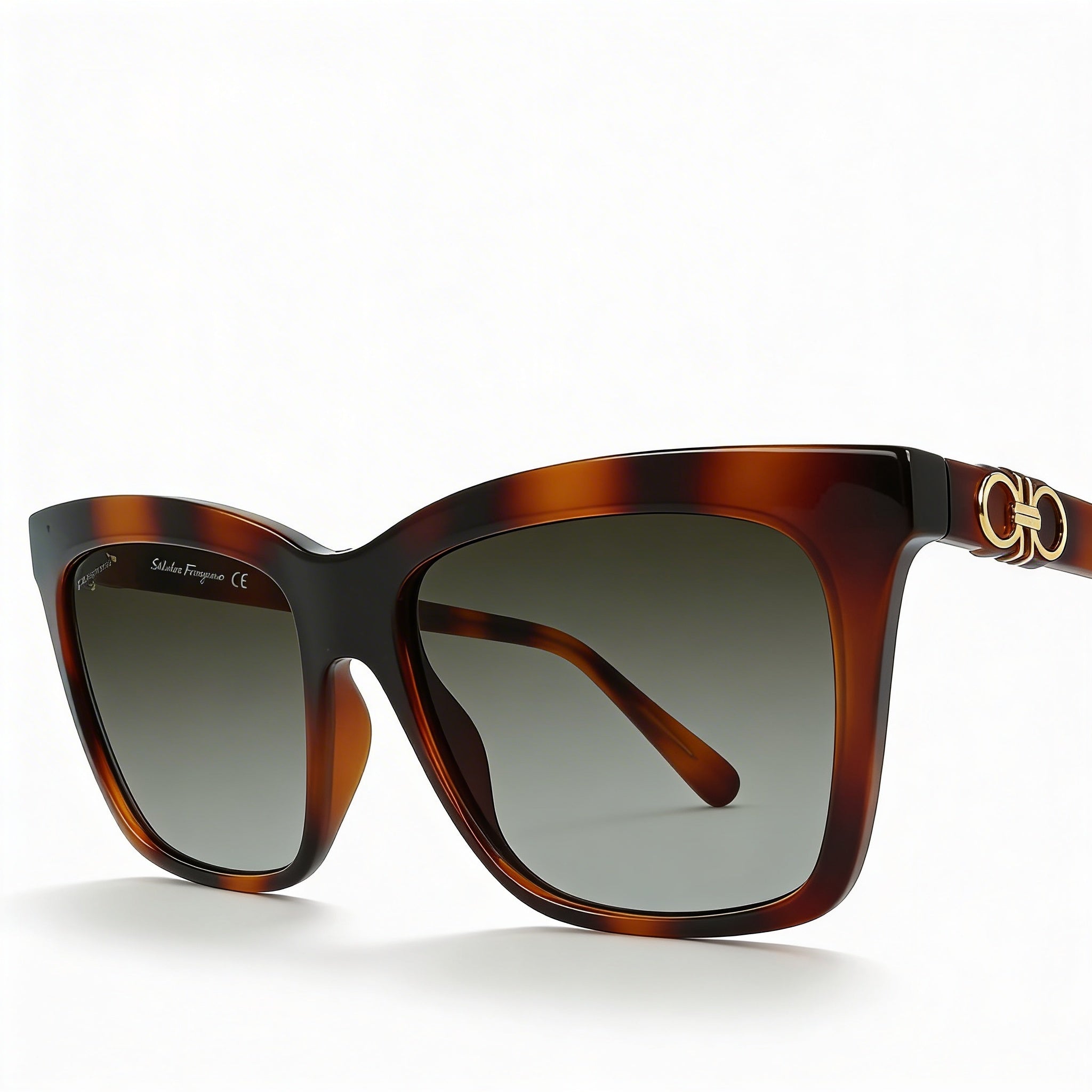 Ferragamo Sf1027s Unisex Plastic Tortoise Frame Grey Gradient Lenses 100% UV Protection Sunglasses 55mm, Photo 2