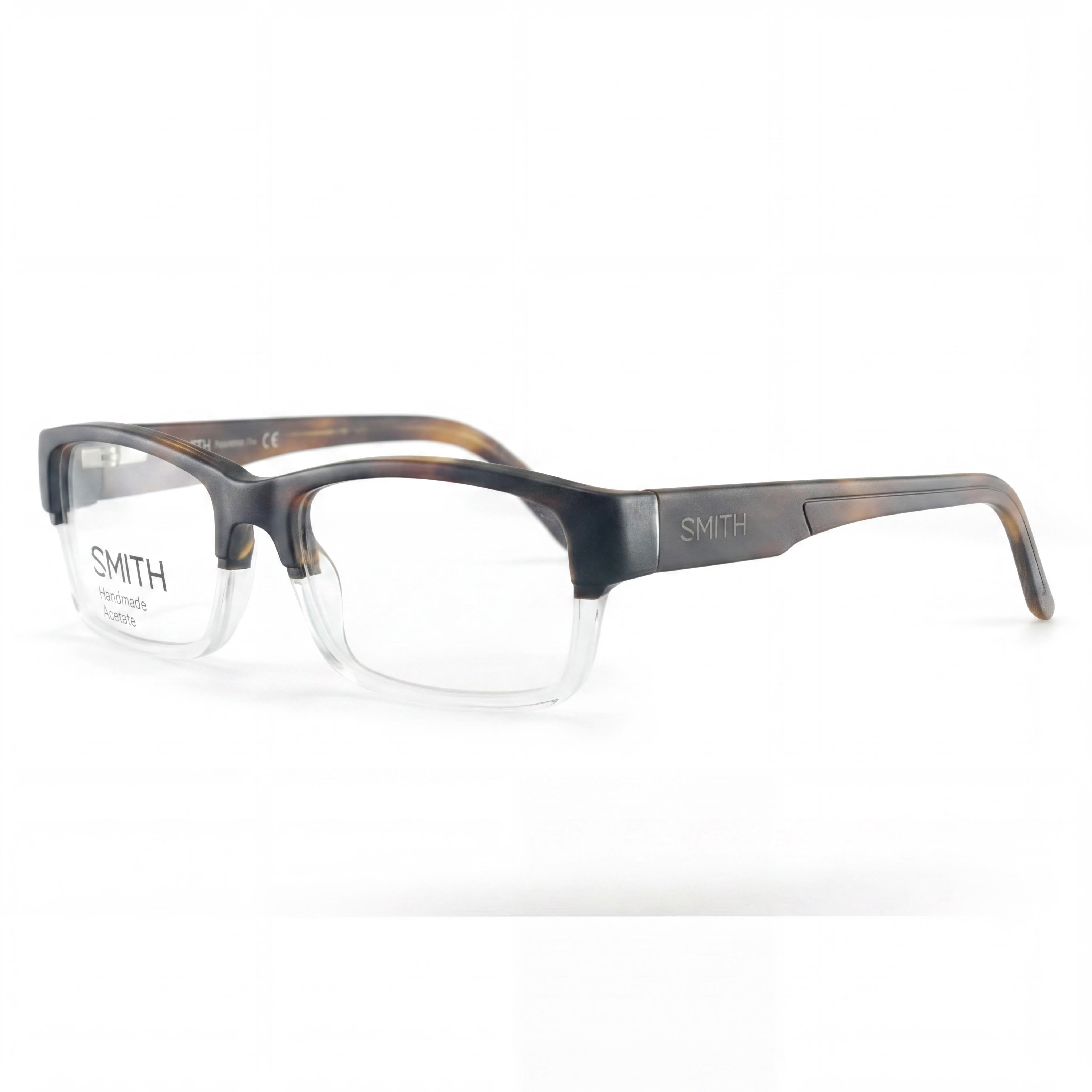 Smith Modern Men's Havana Crystal Acetate Rectangular Eyeglasses featuring a 140mm Temple Length, Photo 1