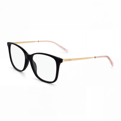 M Missoni Women's Eyewear Black Acetate Rectangular Optical Frames Size 54mm Lens, 16mm Bridge, 145mm Temple