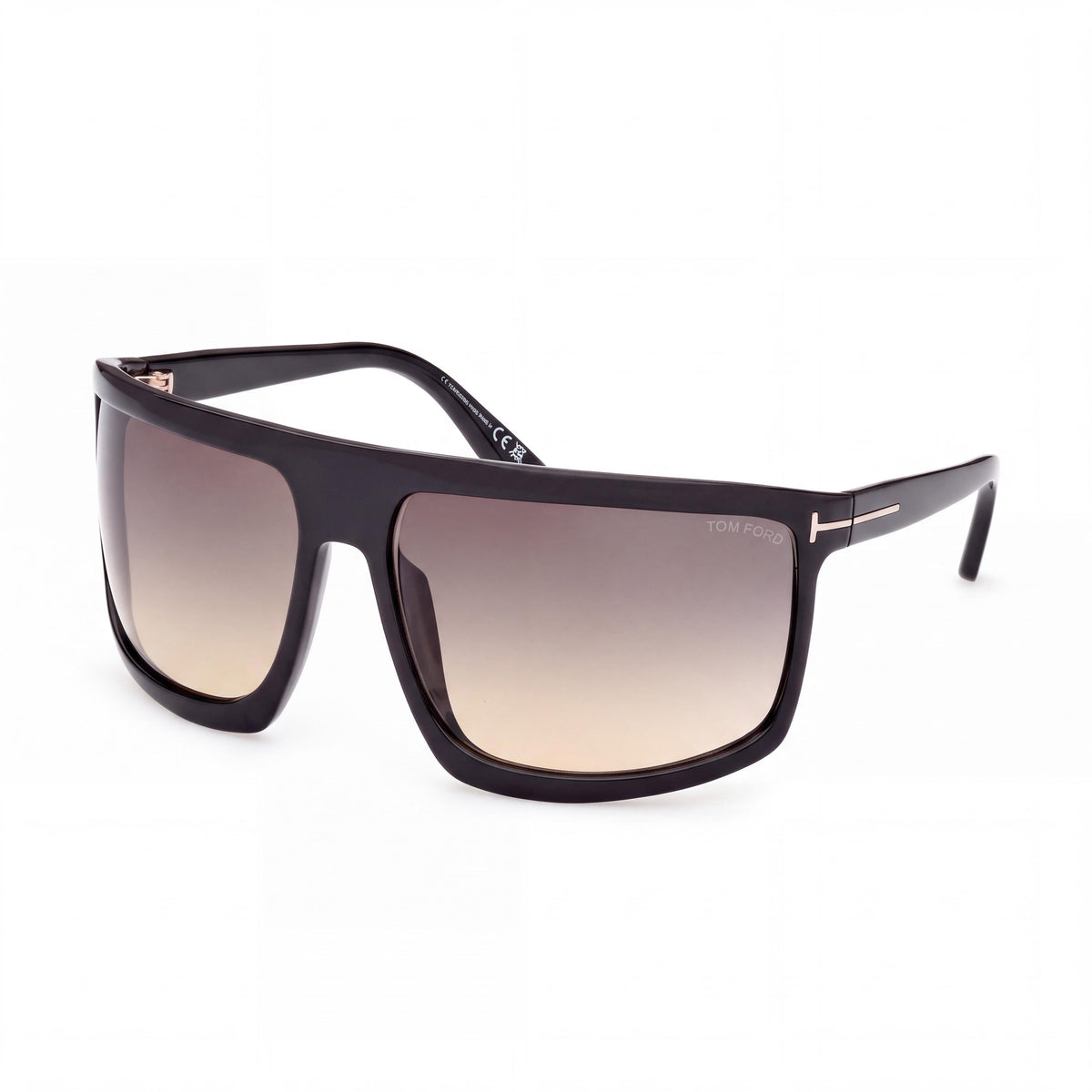 Tom Ford Clint FT1066 Unisex Sunglasses Shiny Black Aluminium Gradient Smoke UV Protection Non-Polarized 68mm, Photo 1