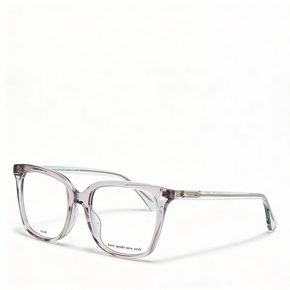 Gafas de sol Kate Spade New York unisex modernas de acetato con montura cuadrada y montura completa, montura gris transparente, lentes grises, 51 mm