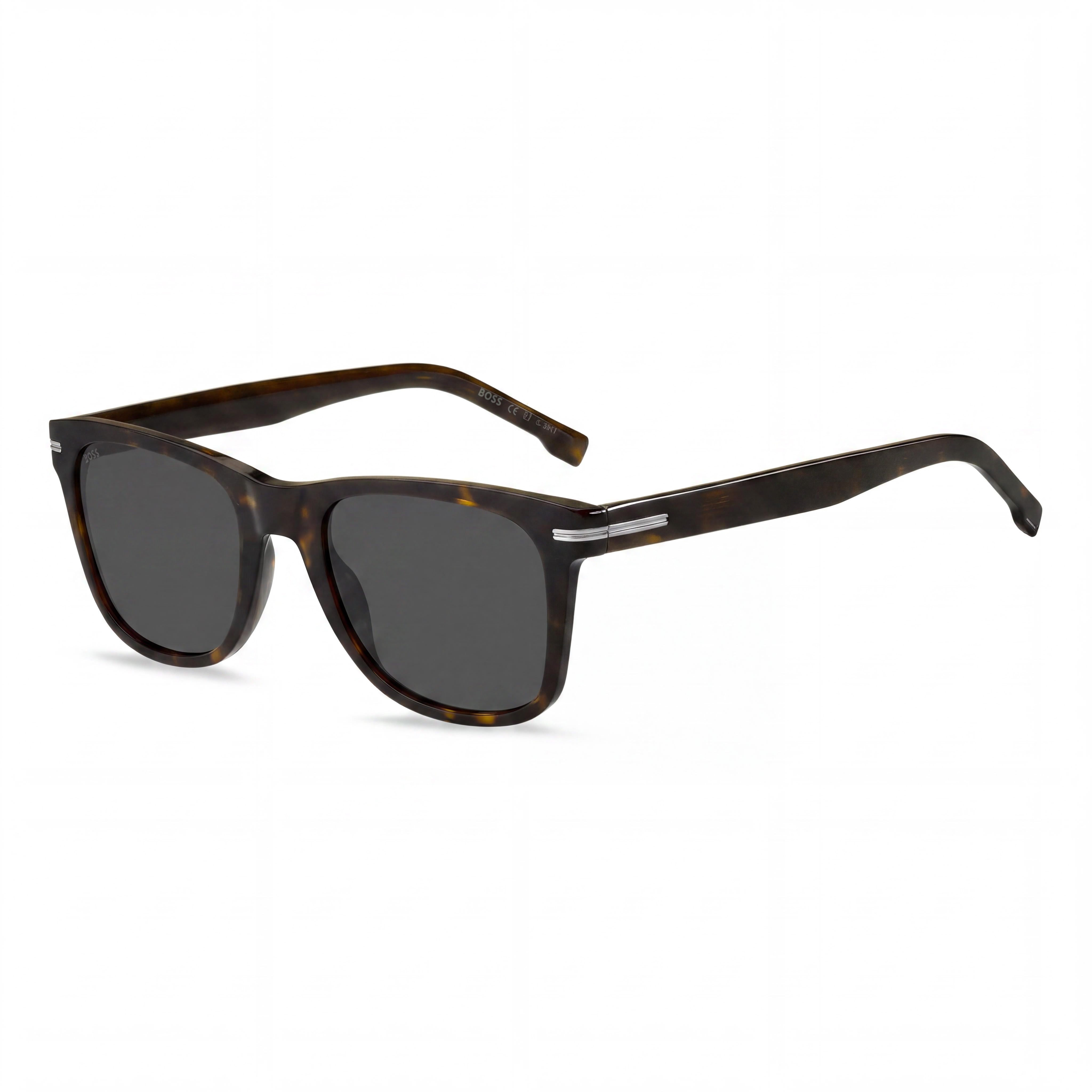 HUGO BOSS BLACK Gafas de Sol de Hombre Modernas con Montura de Acetato Havana no Polarizadas 100% Protección UV 52mm, Photo 1