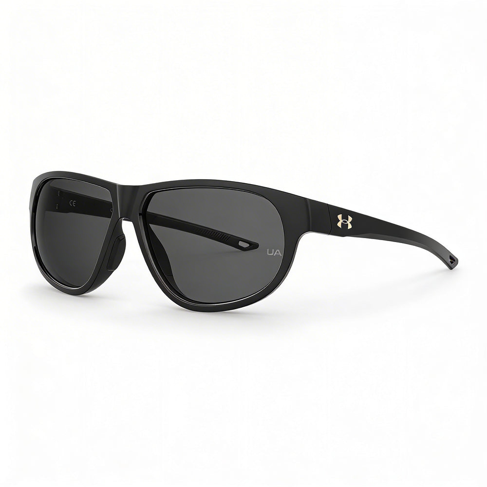 Gafas de sol Under Armour UA Intensity para mujer, montura negra, lentes negras, envolventes, de propionato, no polarizadas, UV, 59 mm