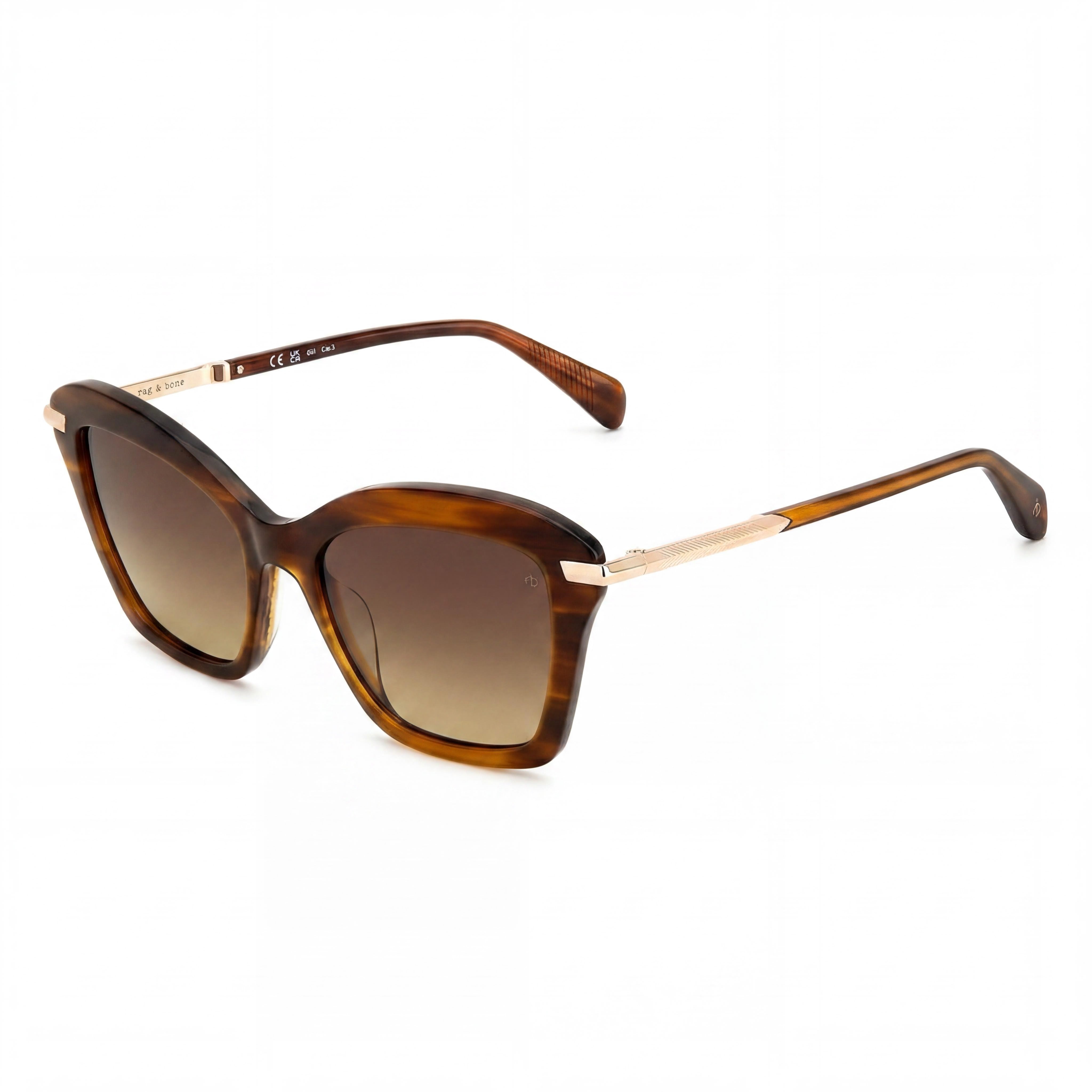 Rag & Bone Modern Heritage Women's Acetate Brown Horn UV Protected Sunglasses 53mm, Photo 1
