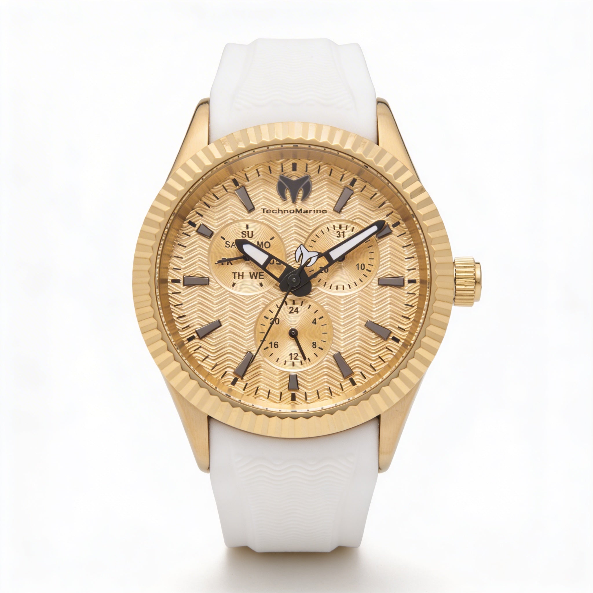 Technomarine Sea TM-724002 Unisex Quartz Watch, 42mm Stainless Steel Case, Gold Dial, Silicone Strap, Photo 1