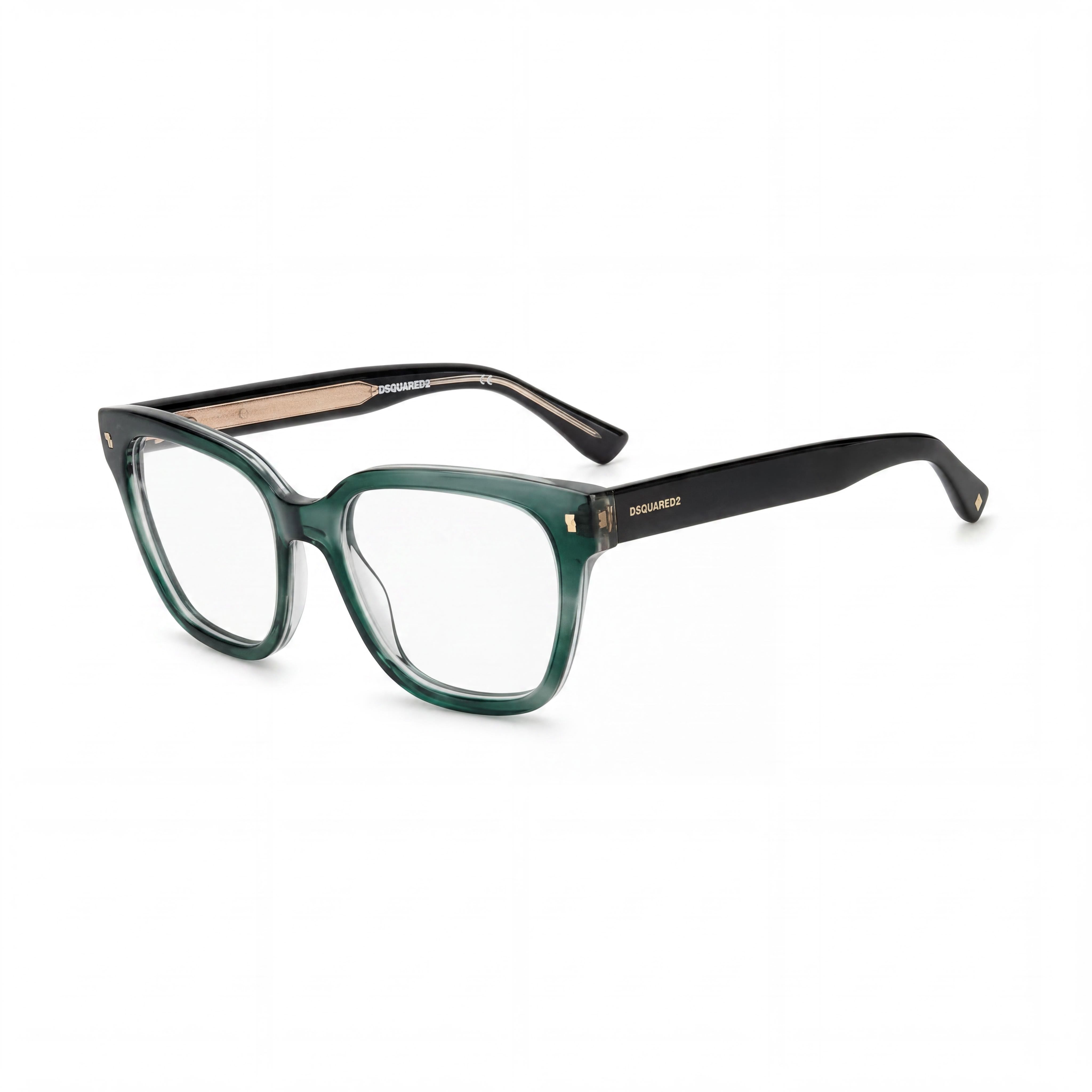 Dsquared2 D2 0025 Women's Striped Teal Acetate Eyewear, 51mm Lens Width, 18mm Bridge, 145mm Temple, Photo 1