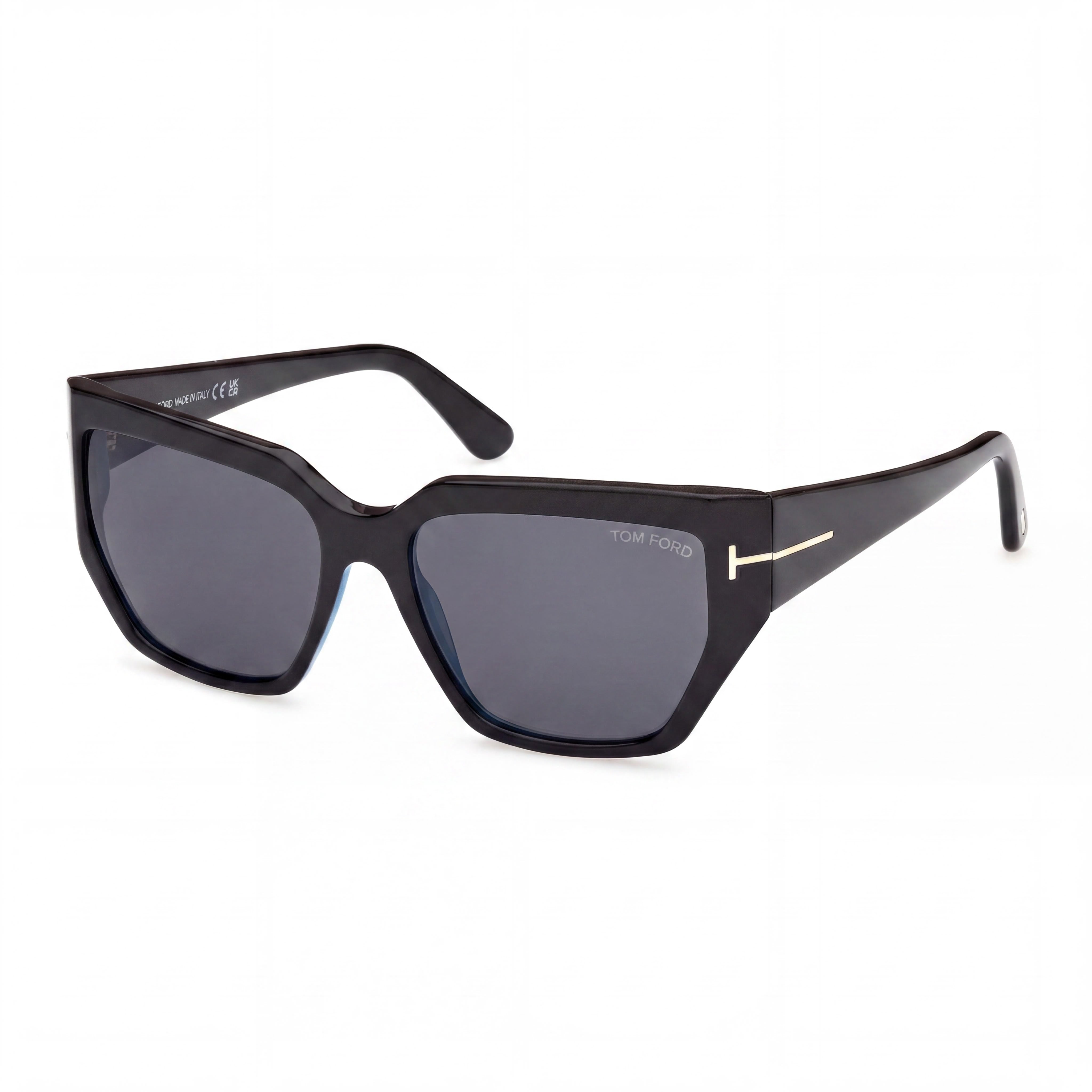 Tom Ford FT 5951-B BLUE BLOCK Unisex Acetate Eyeglasses, Shiny Black Frame, Blue Filter Lenses, Photo 1