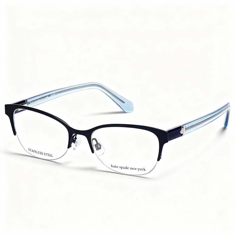 Gafas de sol Kate Spade New York Ferrara para mujer, de acero inoxidable, color azul, sin polarizar, de 51 mm