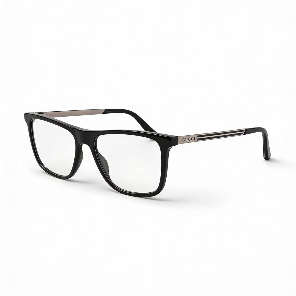 Gafas Gucci GG0691O para hombre, de plástico negro rutenio, cuadradas o rectangulares, 56 mm