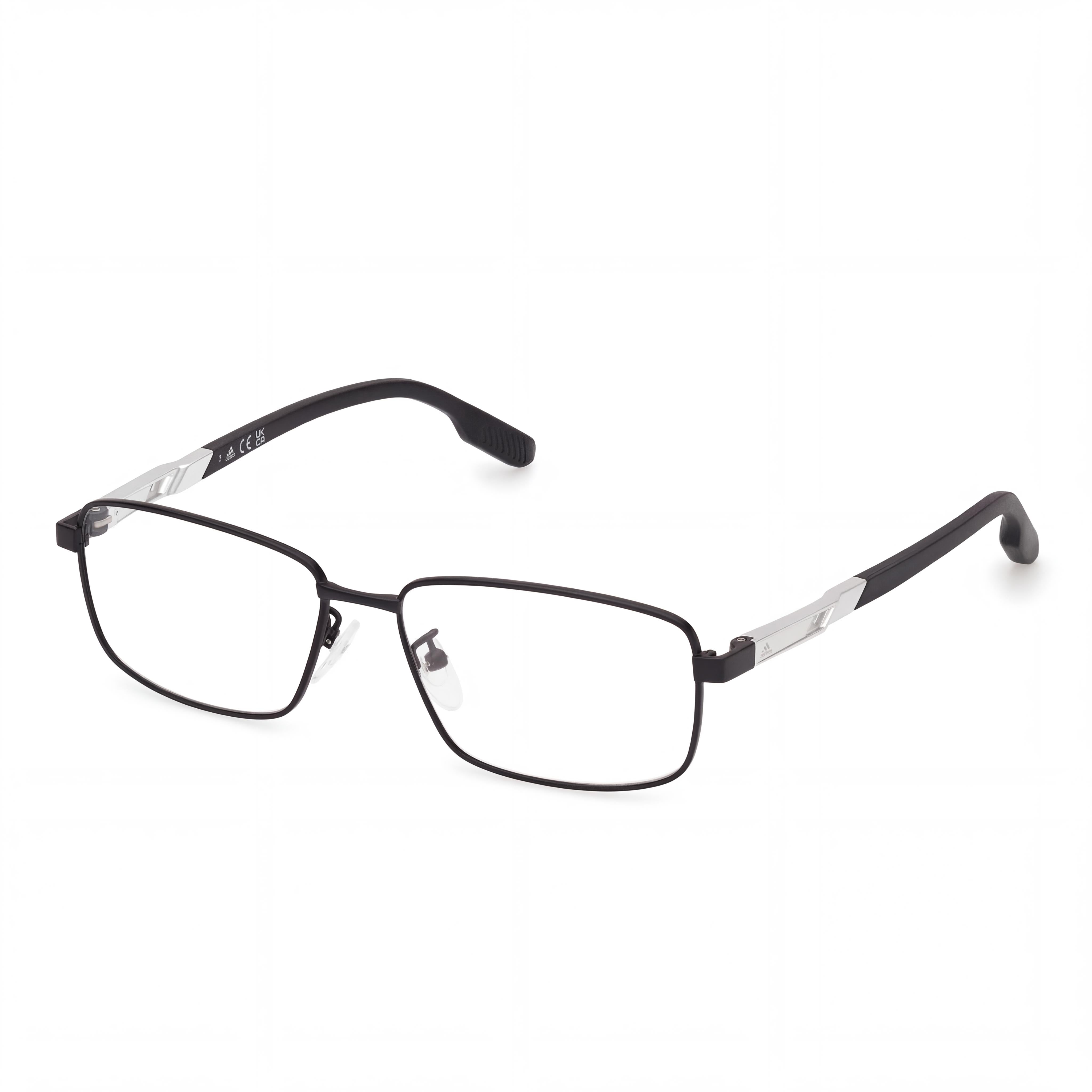 Adidas Casual Unisex Metal Matte Black Transparent Eyeglasses 55-15-145, Photo 1