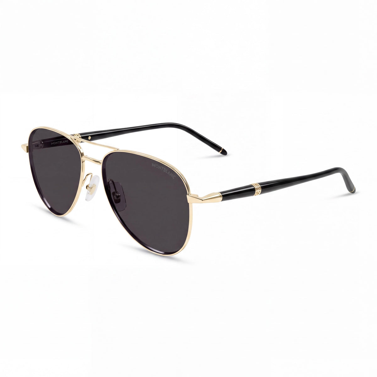 MONTBLANC Mb0345s Men's Casual Gold Black Grey Acetate Sunglasses with 100% UV Protection 57-18-140mm, Photo 1