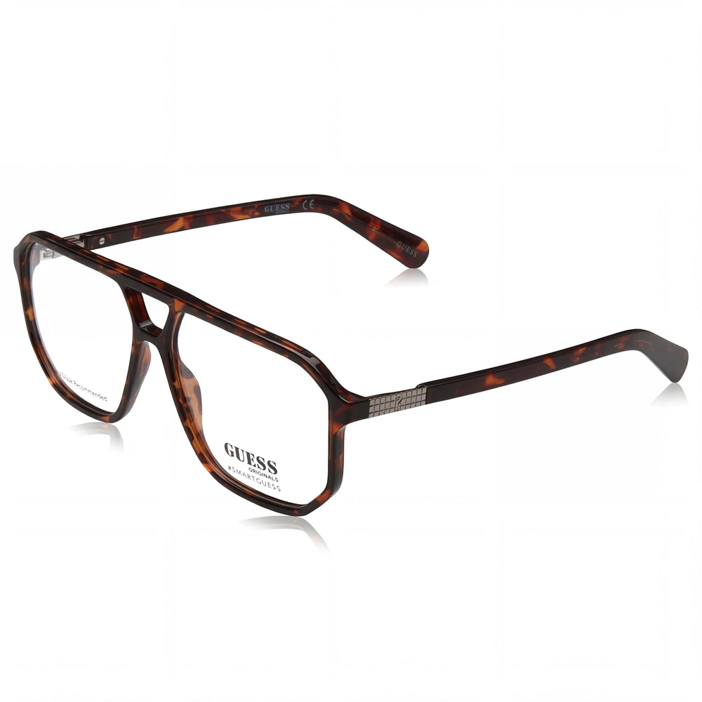 Gafas de plástico Guess GU8252 Navigator Havana oscuro para mujer, talla 57-14-145