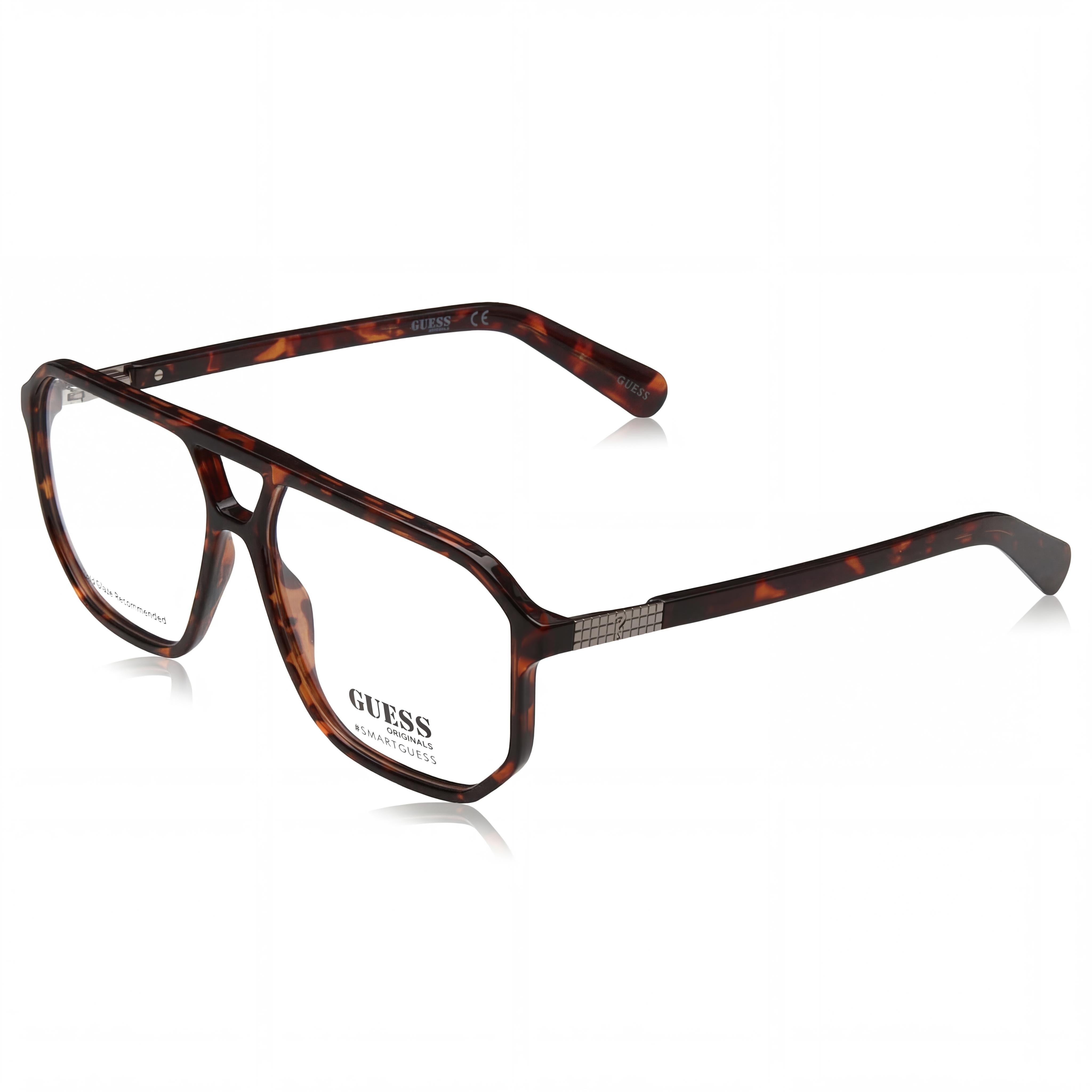 Gafas de plástico Guess GU8252 Navigator Havana oscuro para mujer, talla 57-14-145, Photo 1