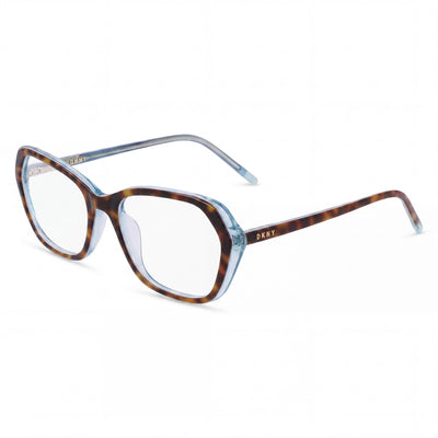 Gafas unisex DKNY DK5047 con montura metálica y lentes de policarbonato en azul tortuga, 52 mm