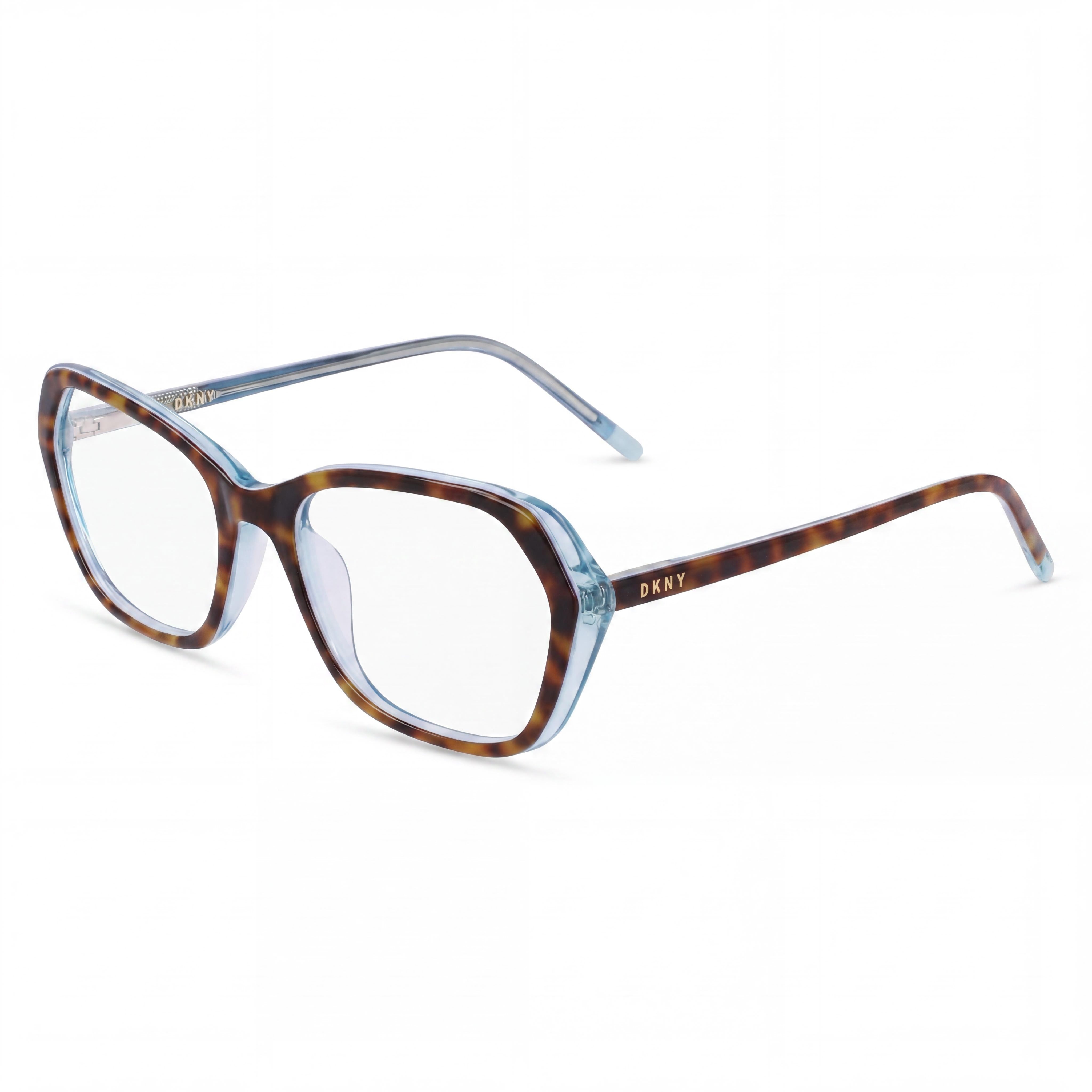 Gafas unisex DKNY DK5047 con montura metálica y lentes de policarbonato en azul tortuga, 52 mm, Photo 1