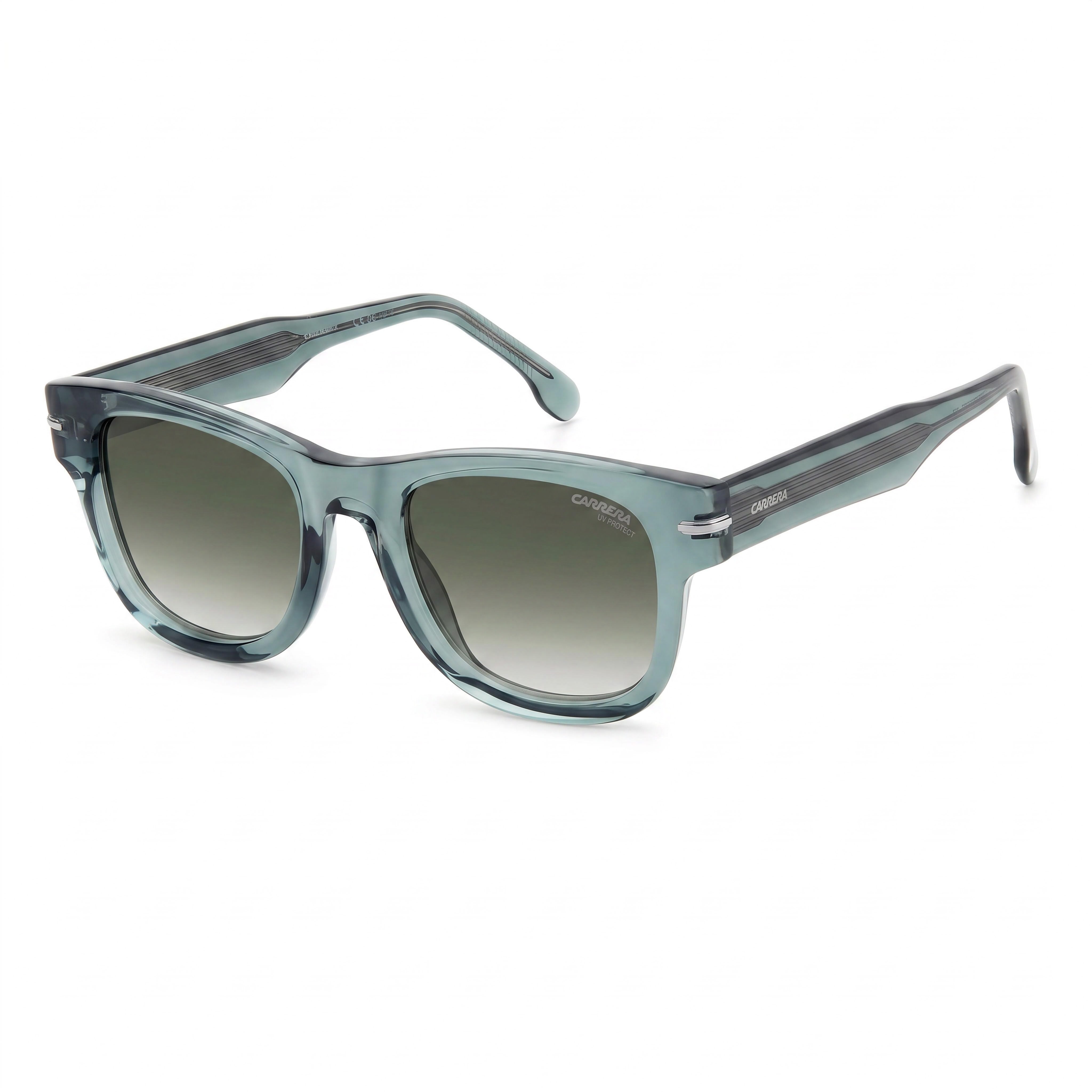 Gafas de sol Carrera Carrera 330/S para hombre, montura de plástico verde azulado, lentes verdes sombreadas no polarizadas, 100% protección UV, 50 mm, Photo 1