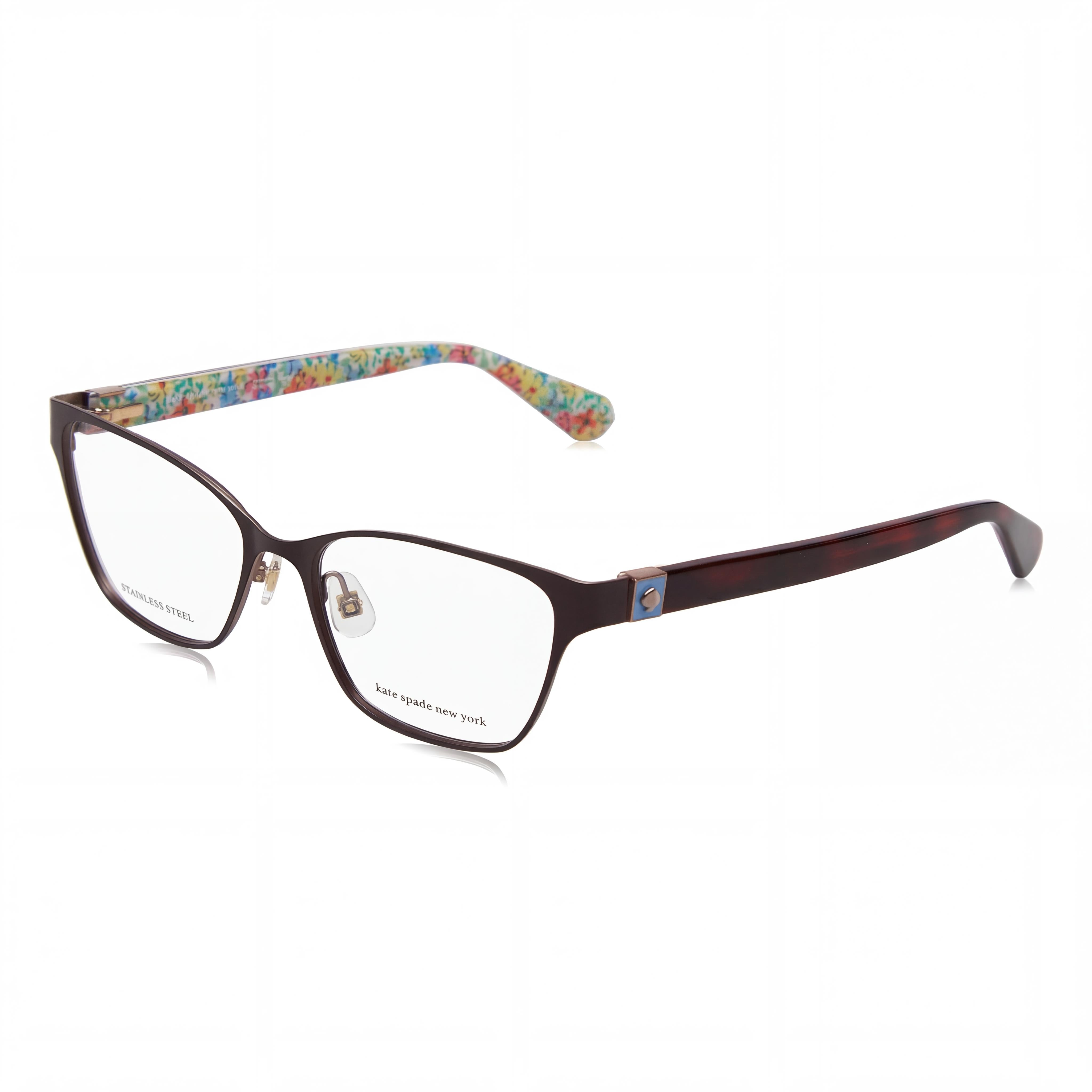 Kate Spade New York Ivie Modern Sunglasses for Women, Brown Stainless Steel Frame, 52mm Lens Width, Photo 1