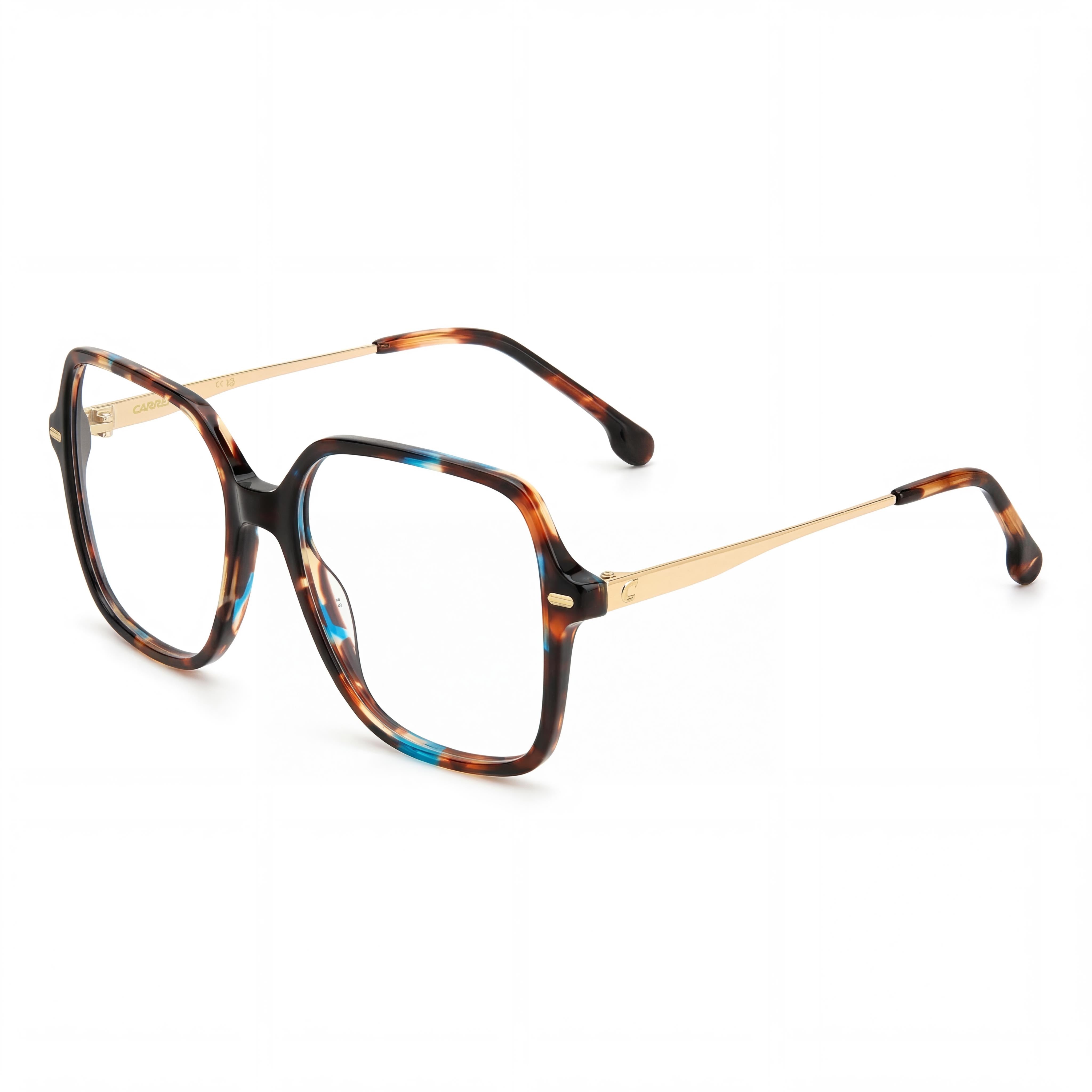 Carrera 3038 Brown Blue Rectangle Eyeglasses for Women, Acetate 55mm, Photo 1