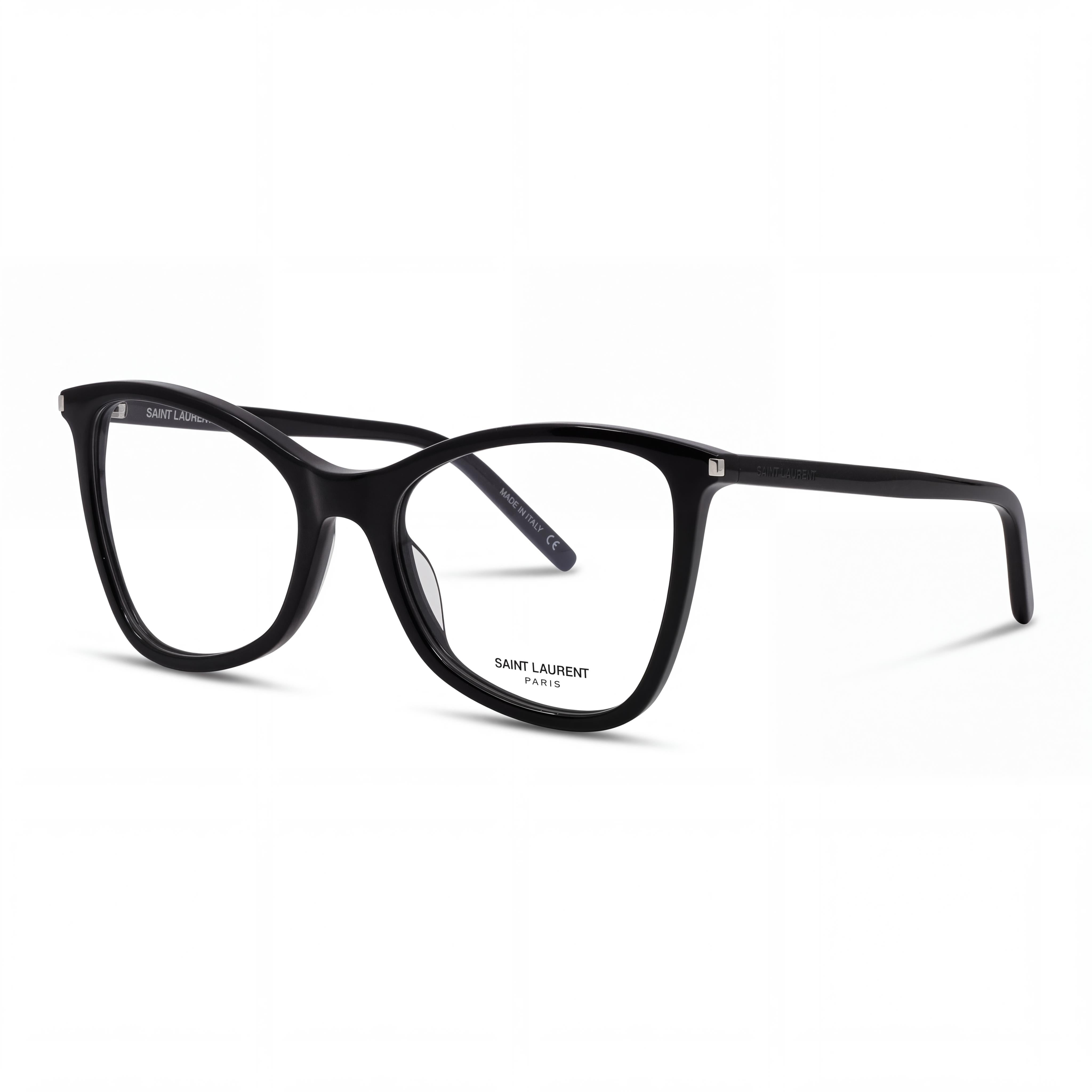 YVES SAINT LAURENT Jerry SL478 Women's Black Full Rim Butterfly Acetate Eyeglasses with Demo Lenses 53mm, Photo 1