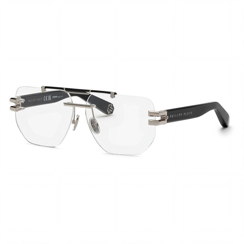 Philipp Plein VPP087M Unisex Titanium classical Non-Polarized Eyewear Palladio Black 61mm Lens Width