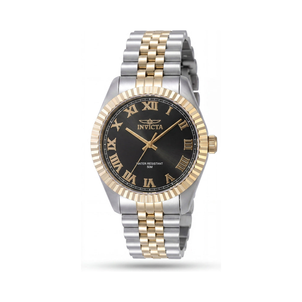 Reloj Invicta 47401 unisex con caja de acero inoxidable, esfera negra, pulsera de cuarzo, 43 mm, resistente al agua hasta 50 m.