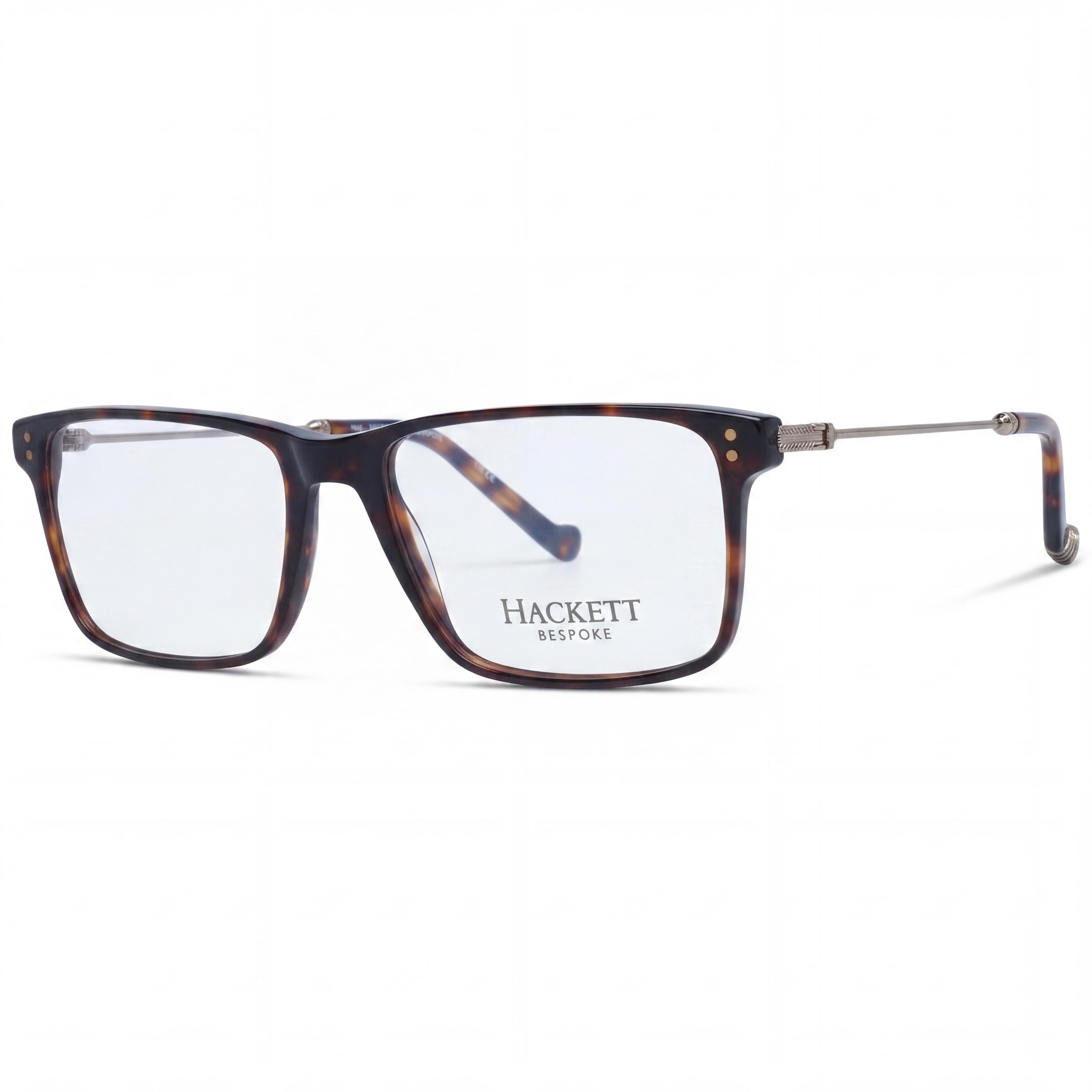 Gafas Hackett para hombre, estilo casual, con montura de acetato multicolor y lentes transparentes de 53 mm, Photo 1