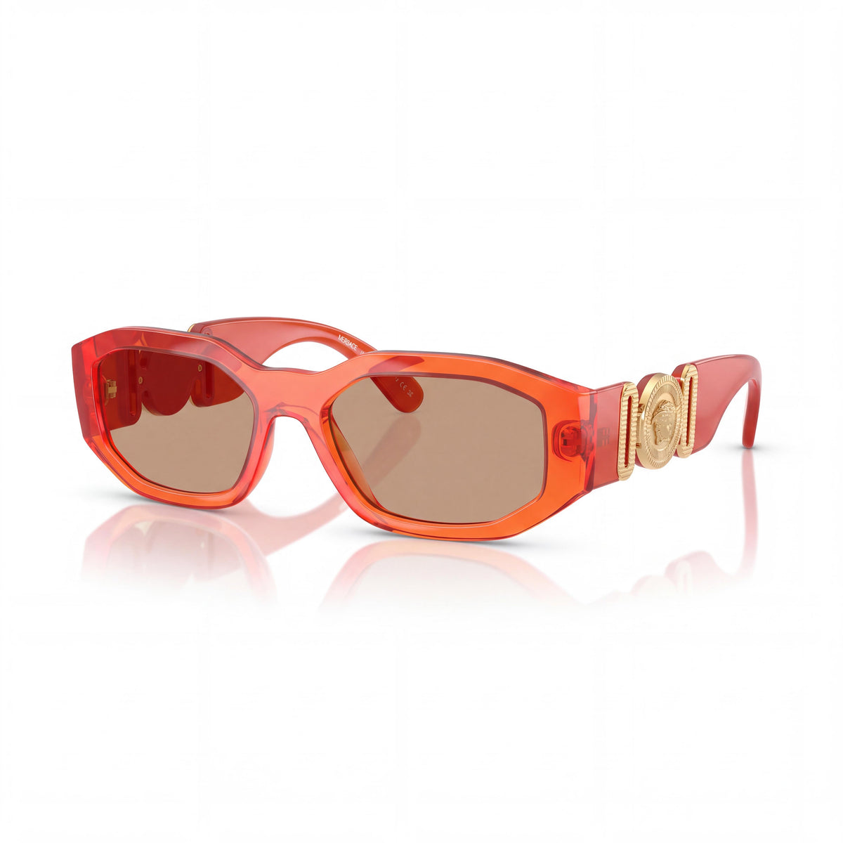 Versace Classic Unisex Transparent Papaya Light Brown Frame with Light Brown Lenses Injected Eyewear 53mm, Photo 1