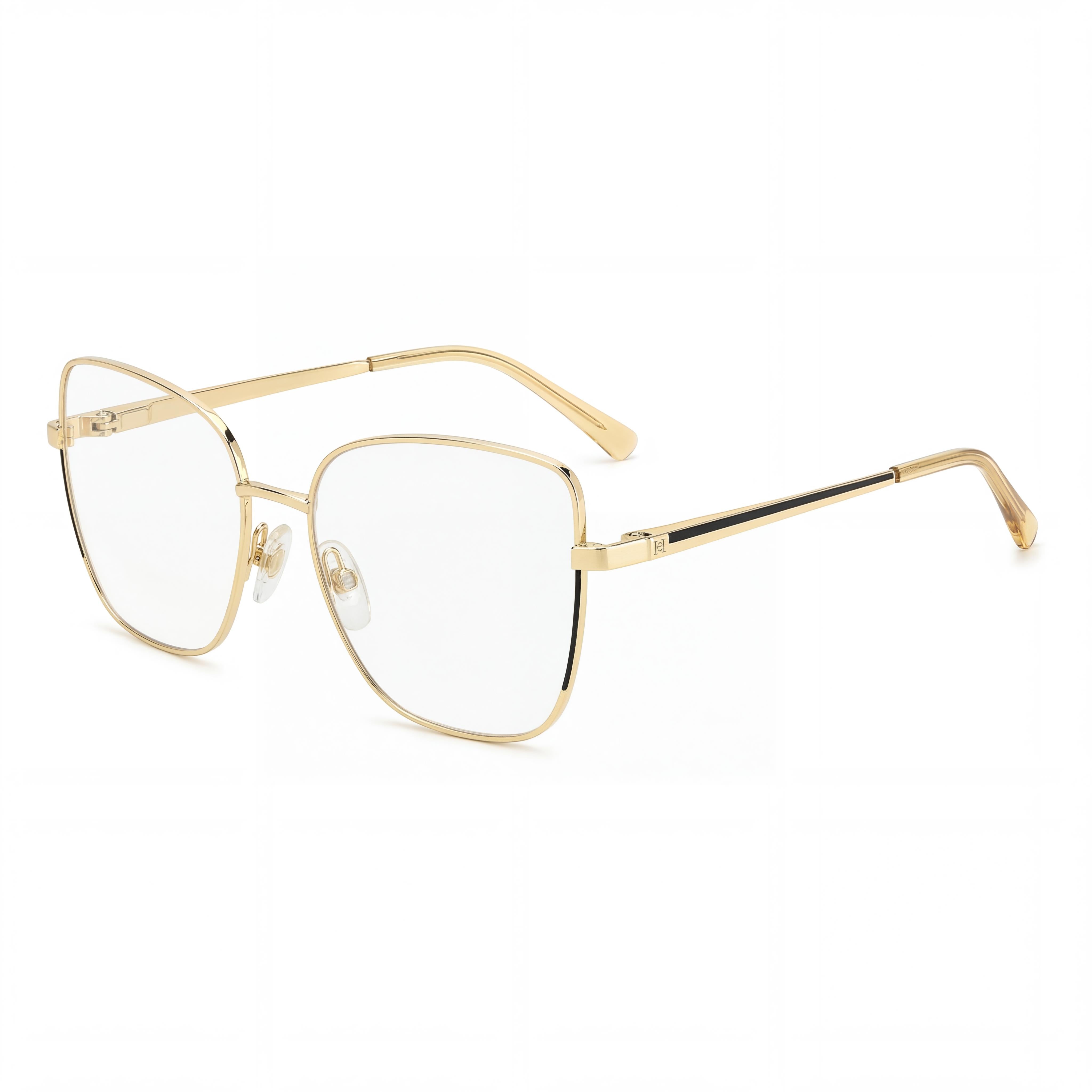 Carolina Herrera Classic Women's Non-Polarized Metal Eyeglasses Black Gold Multicolor Lens 56mm, Photo 1