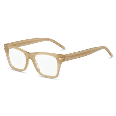 Hugo Boss 1522 Women's Casual Eyewear with Acetate Frame, Polycarbonate Lenses, UV Protection, Beige, 49mm