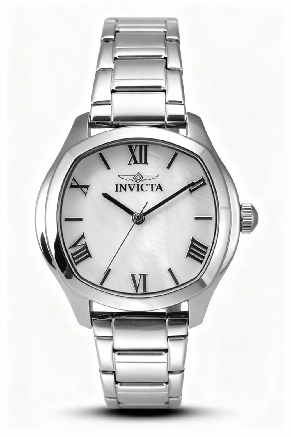Reloj unisex Invicta Classic de acero inoxidable plateado con bisel, números arábigos y resistencia al agua de 30 m.