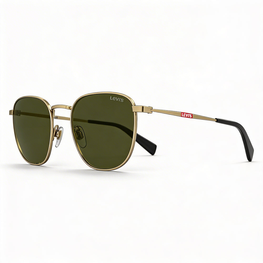 Gafas de sol Levi's Modern para mujer con montura de acero inoxidable dorado, lentes no polarizadas UV 400, 54-21-140 mm