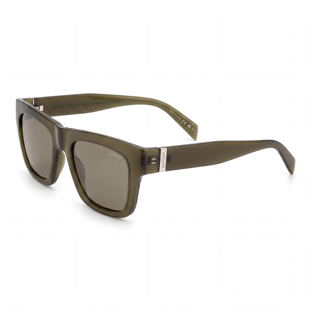 Gafas de sol unisex modernas Levi's de poliamida ecológica en color verde, ancho de lente de 52 mm, puente de 21 mm, longitud de patilla de 140 mm, Photo 1
