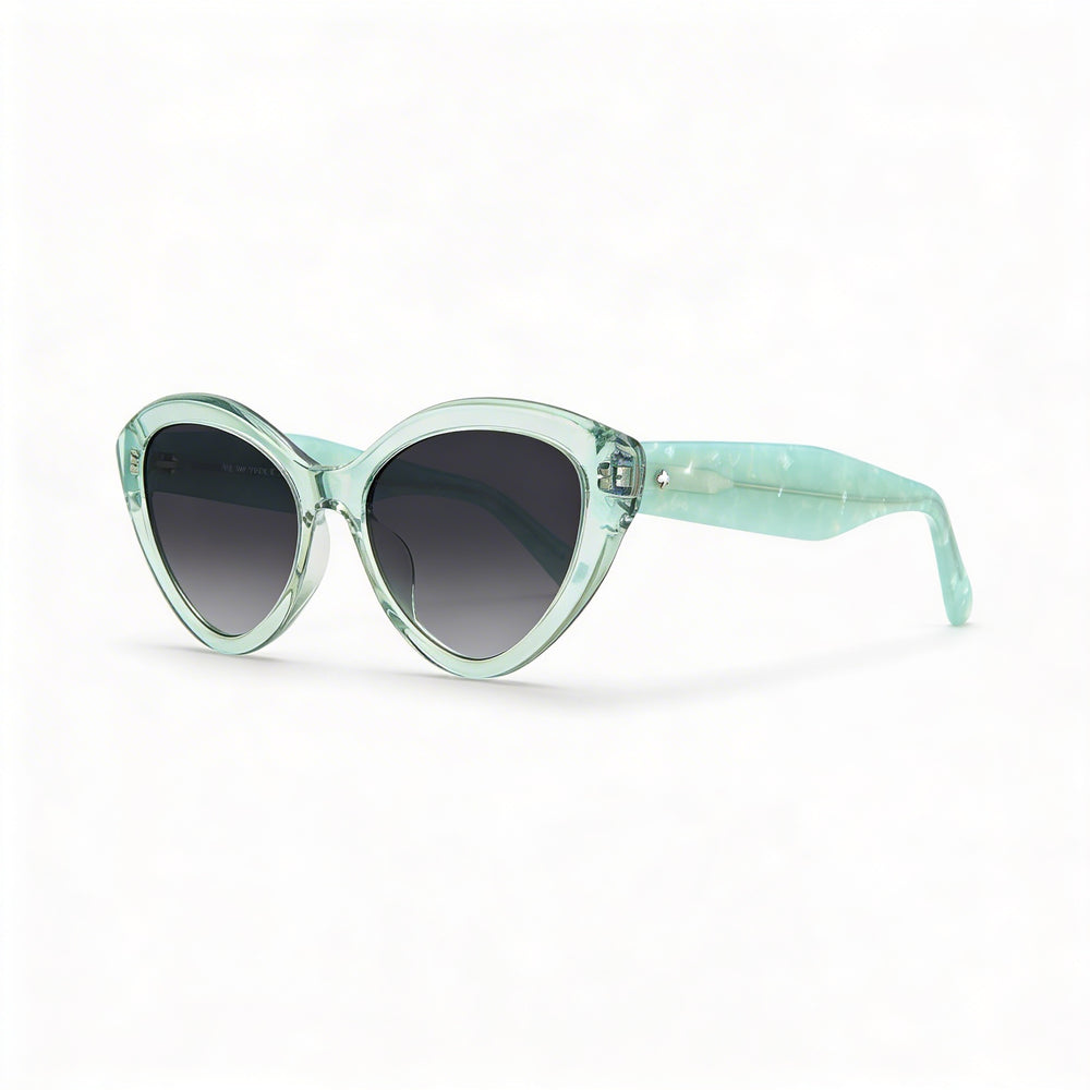 Gafas de sol de acetato teal para mujer Kate Spade New York de temporada con protección UV, gris oscuro sombreado de 55 mm