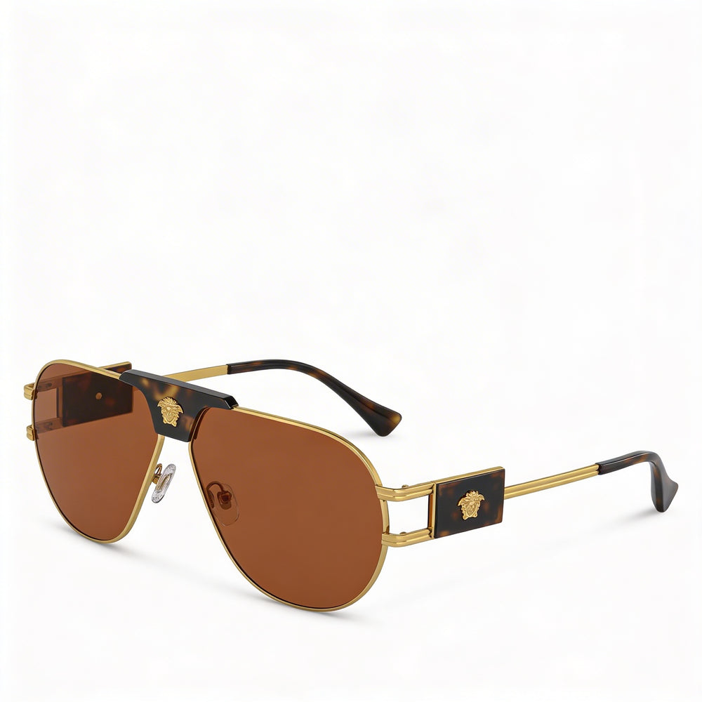 Gafas de sol unisex Versace contemporáneas, montura de aleación de acero multicolor, lentes de policarbonato, protección UV, 63mm