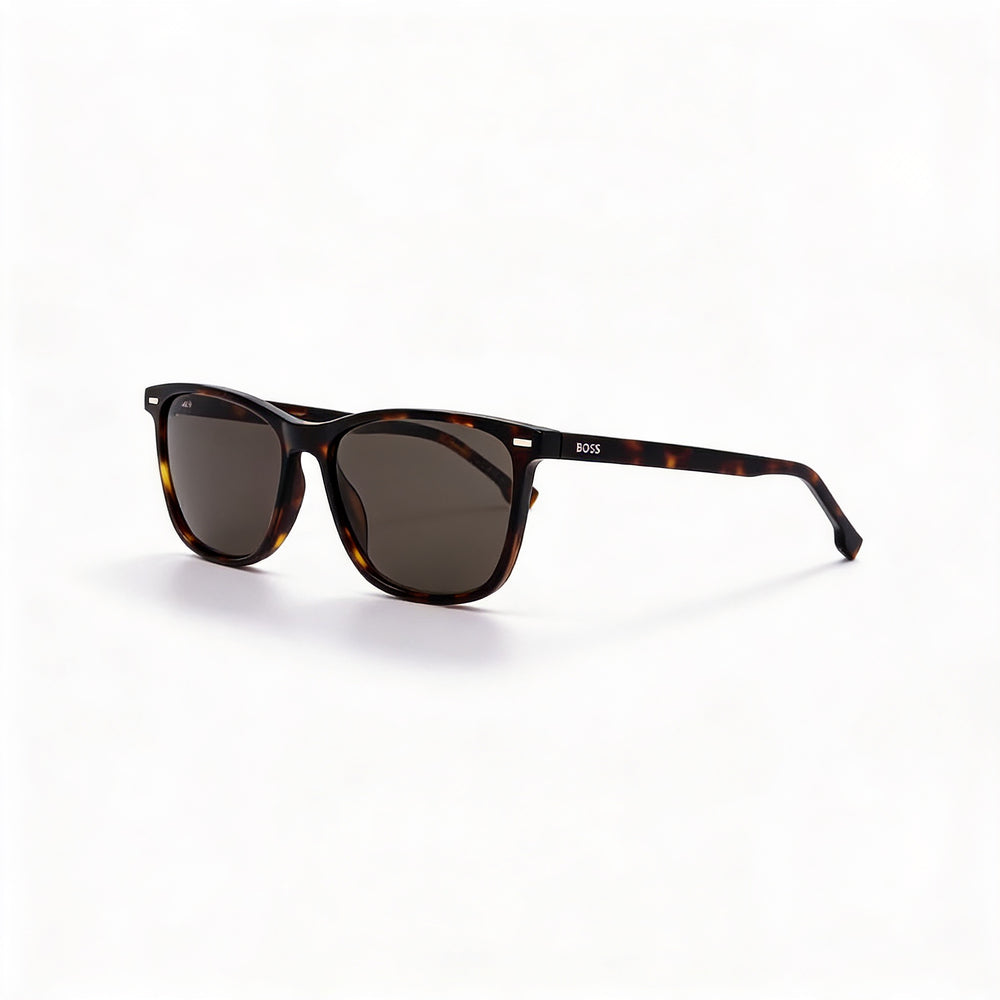 Gafas de sol Hugo Boss 1554/O/S para mujer, montura de plástico negra, lentes marrones, protección UV, 56-16-145