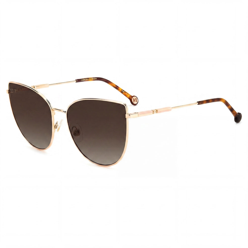 Carolina Herrera HER 0138/S Gafas de sol casuales para mujer con armazón dorado cobrizo sombreado, lentes marrones sombreadas y protección UV de 59 mm