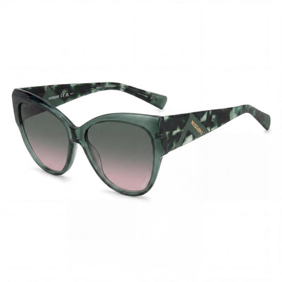 M Missoni Casual Women's Acetate Green Frame Sunglasses with Green Pink Polycarbonate Lenses 57-16-140