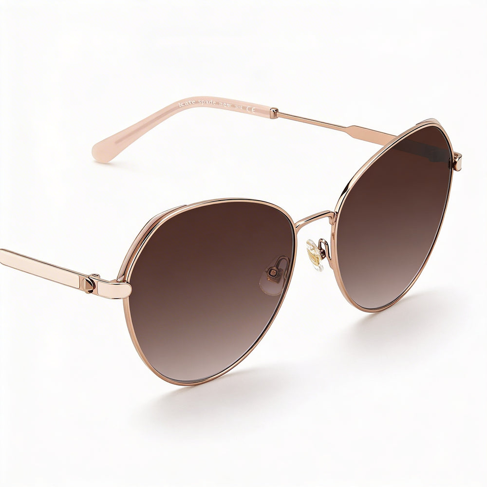 Kate Spade New York york Women's Octavia/G/S Red Gold Stainless Steel Brown Gradient Non-Polarized UV Protection Sunglasses 59mm