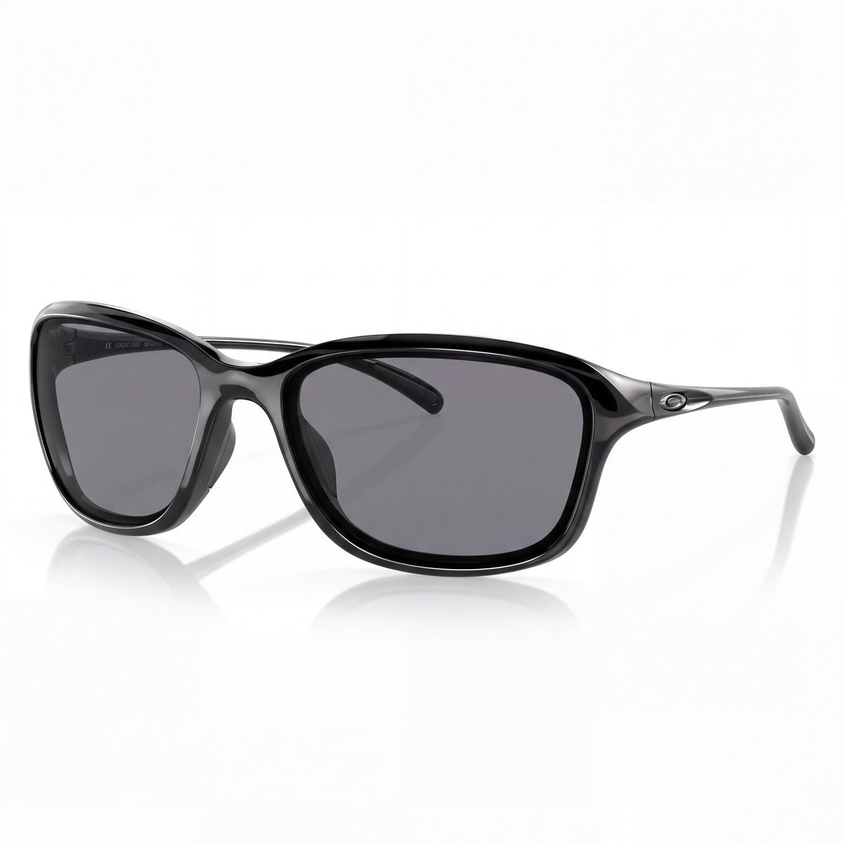 Oakley She's Unstoppable Women's Round O_matter Polished Black Grey Lens UV Protection Sunglasses 59mm, Photo 1