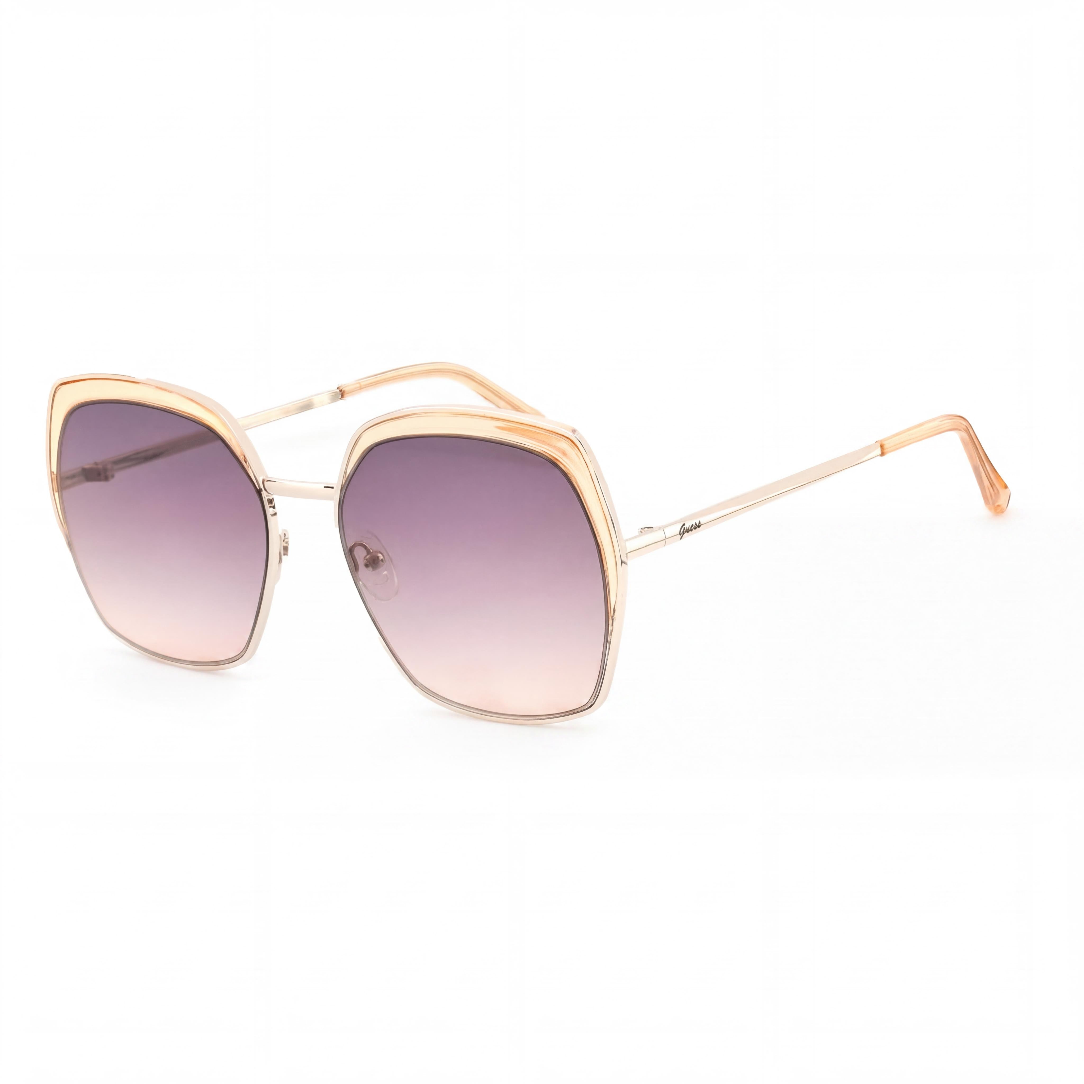 Gafas de sol Guess Classic para mujer, color dorado antiguo, con forma de mariposa, con degradado marrón, no polarizadas, protección UV del 100%, 59 mm, Photo 1