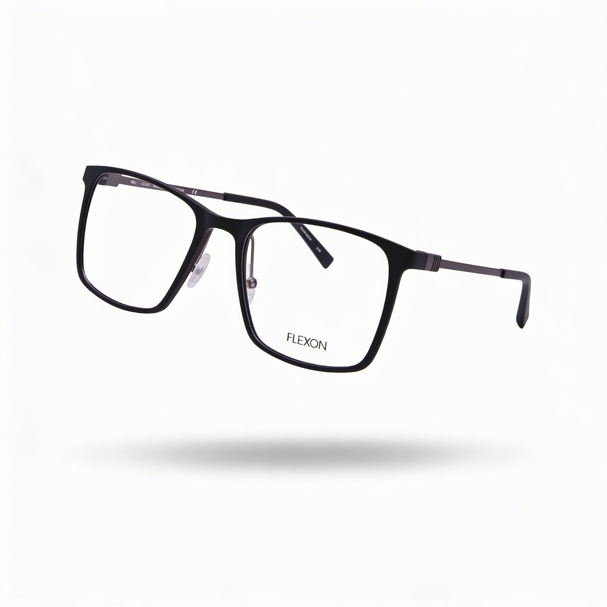 Flexon EP8011 Unisex Plastic Full Rim Rectangle Shape Eyewear Frames in Matte Black, Lens Width 53mm, Photo 2