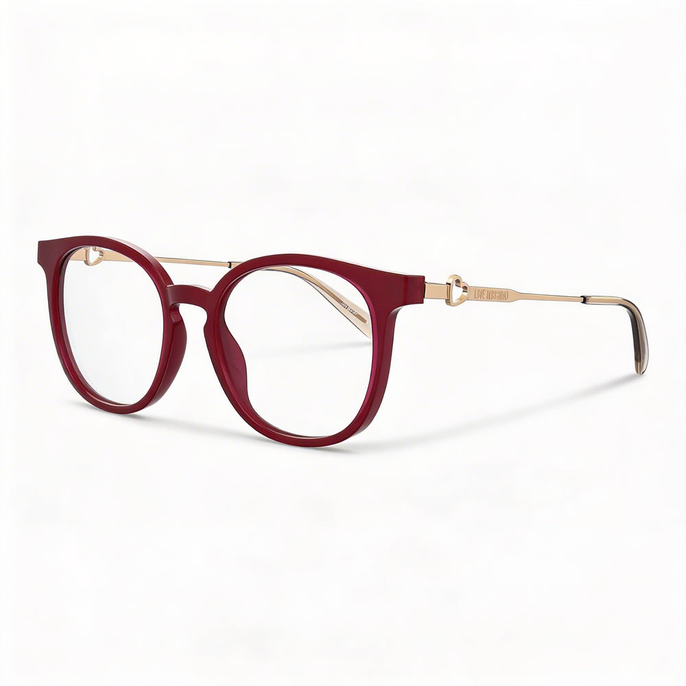 Love Moschino Modern Women's Red Acetate Frame Eyewear with 49mm Lens, 18mm Bridge, 135mm Temples