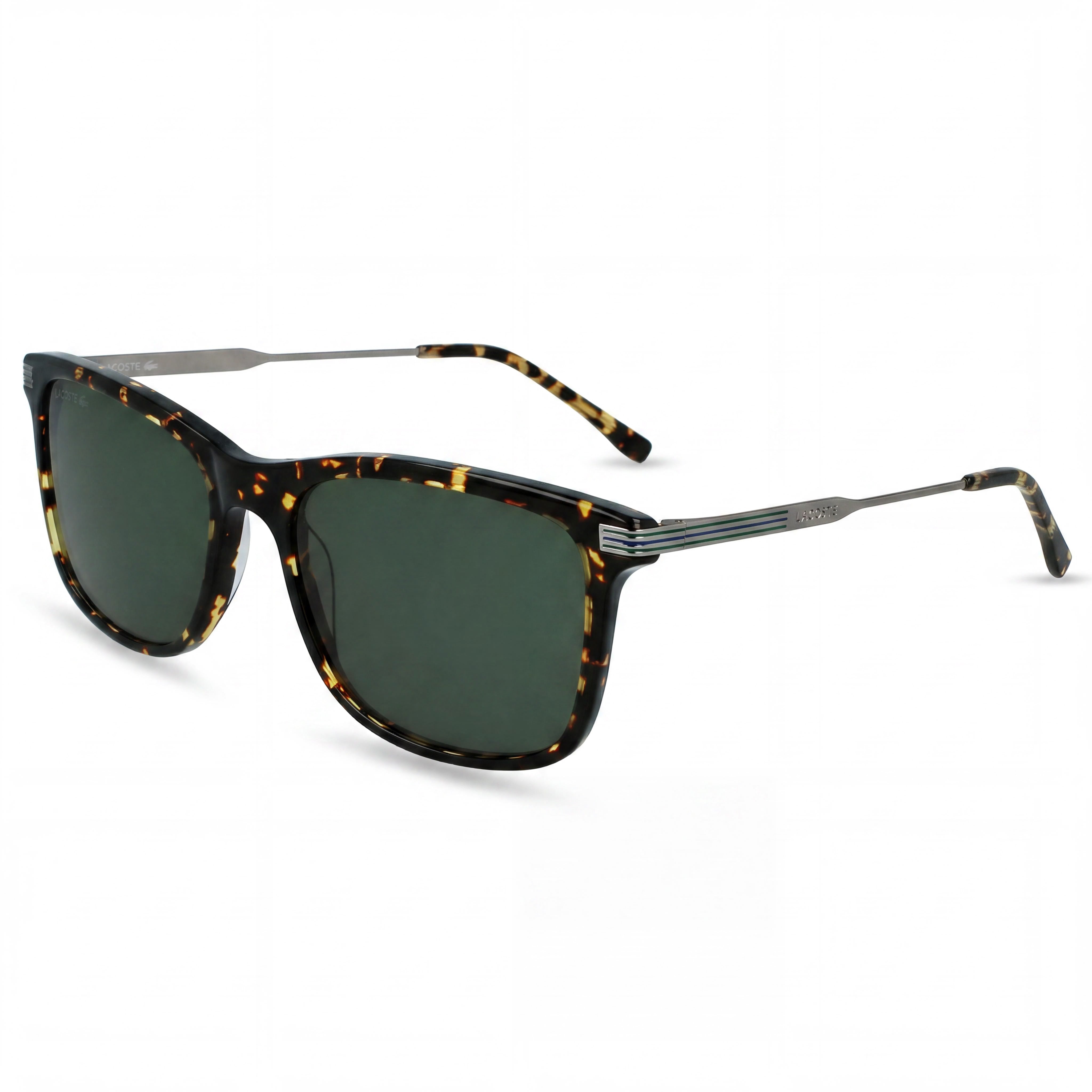Lacoste Classic Rectangular Unisex Sunglasses with Dark Havana Plastic Frame and UV Protection 56mm, Photo 1