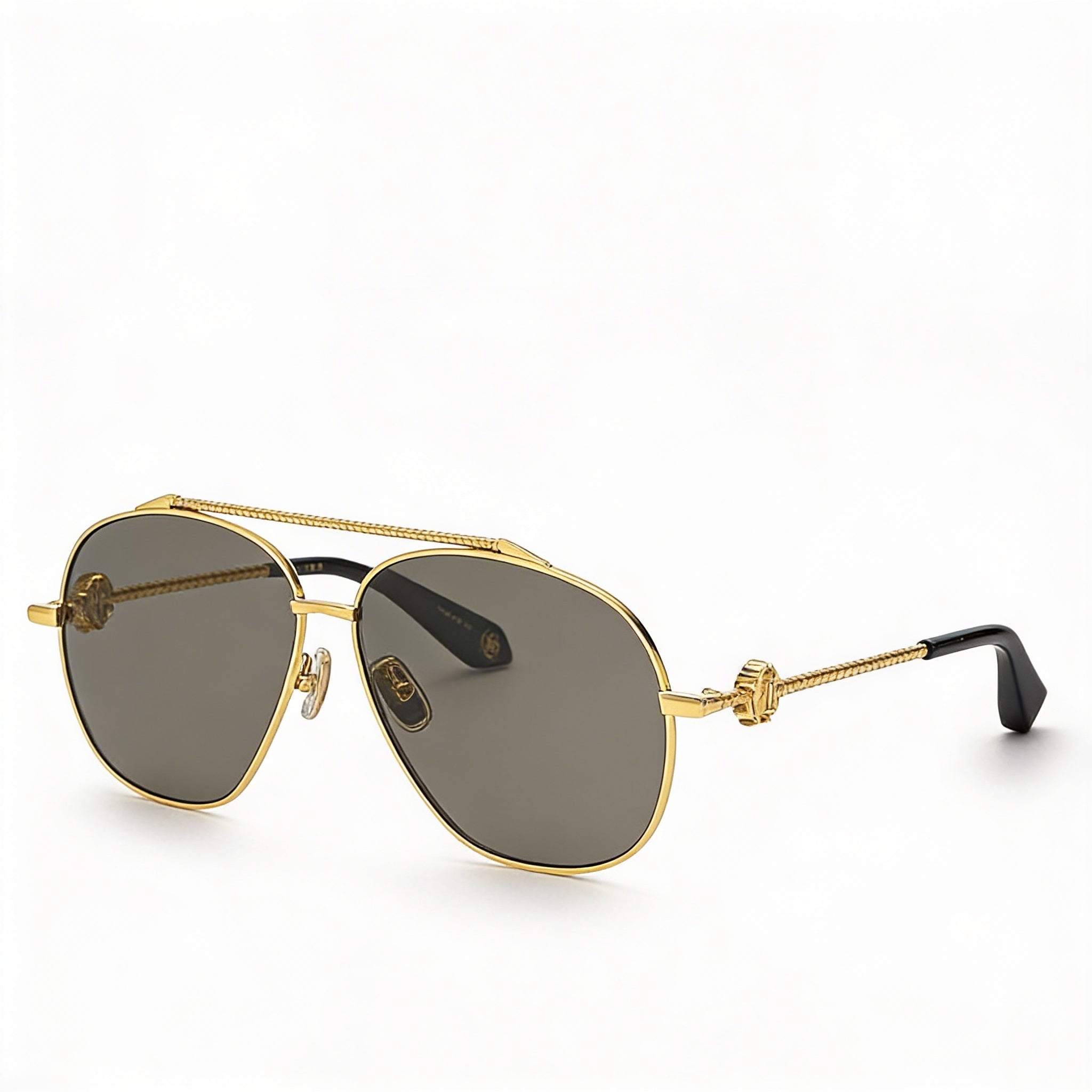 Gafas de sol unisex Just Cavalli Src008v Navigator de acero inoxidable con protección UV 62mm Oro amarillo, Photo 1
